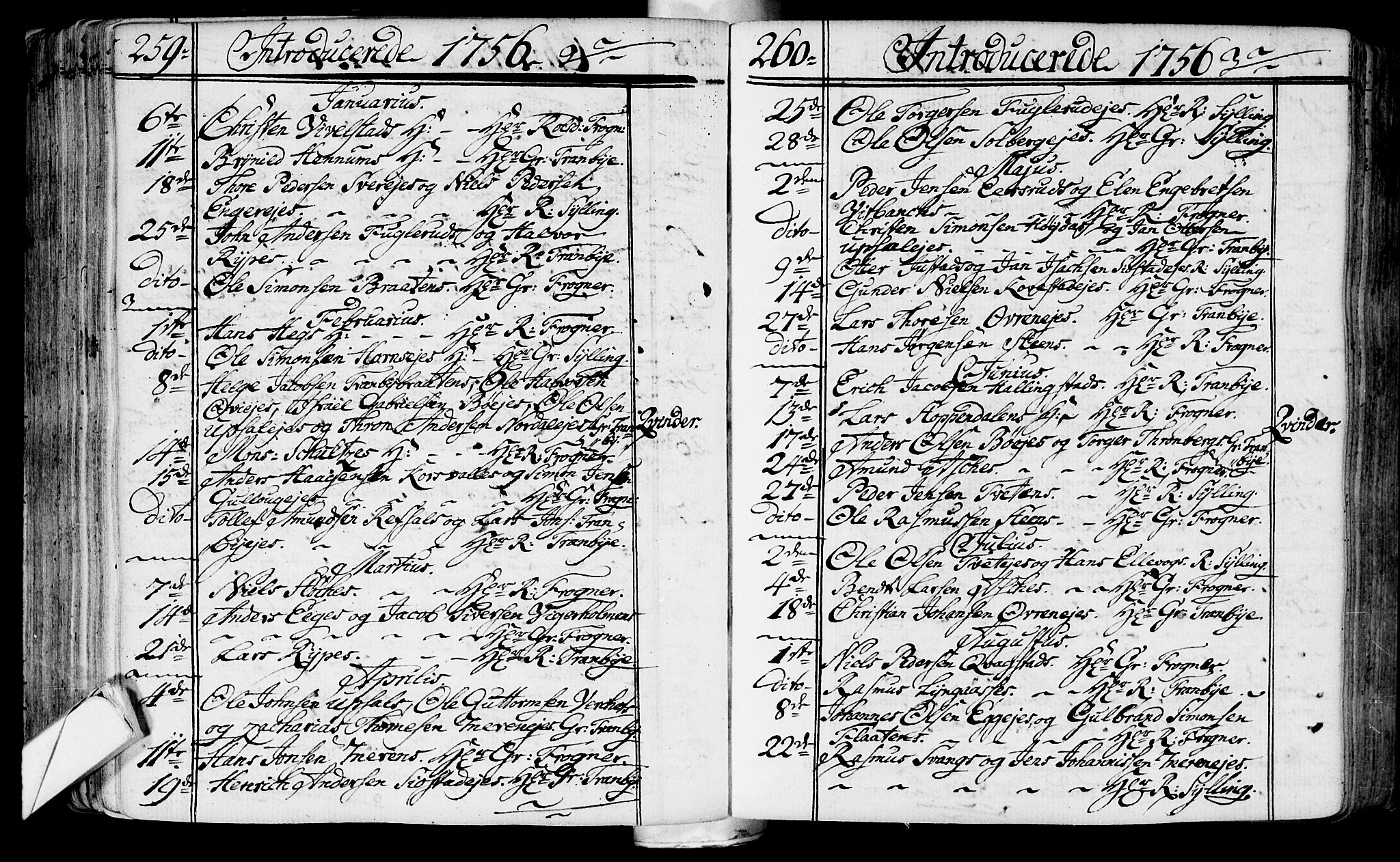 Lier kirkebøker, SAKO/A-230/F/Fa/L0004: Ministerialbok nr. I 4, 1749-1764, s. 259-260