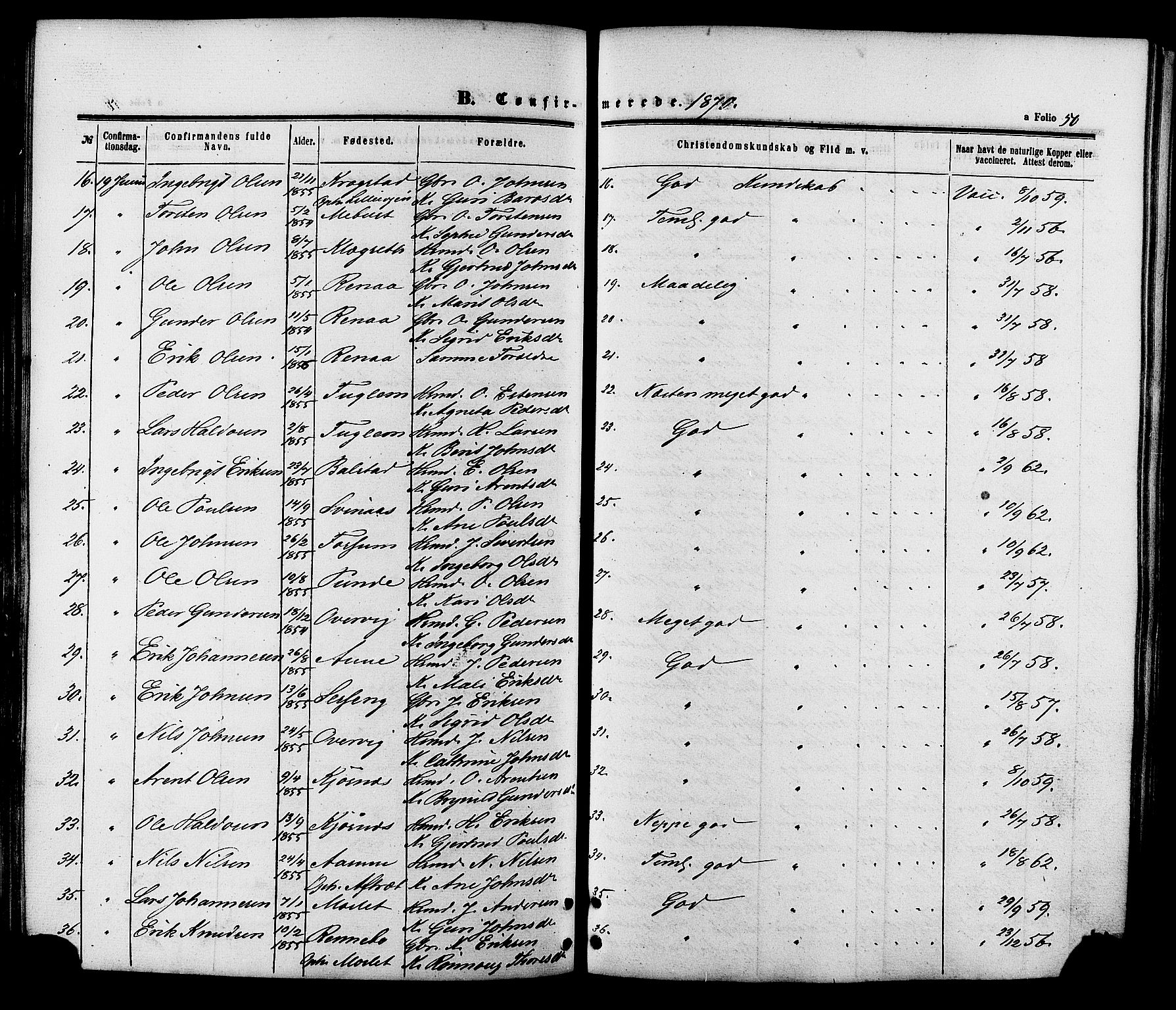 Ministerialprotokoller, klokkerbøker og fødselsregistre - Sør-Trøndelag, SAT/A-1456/695/L1147: Ministerialbok nr. 695A07, 1860-1877, s. 50