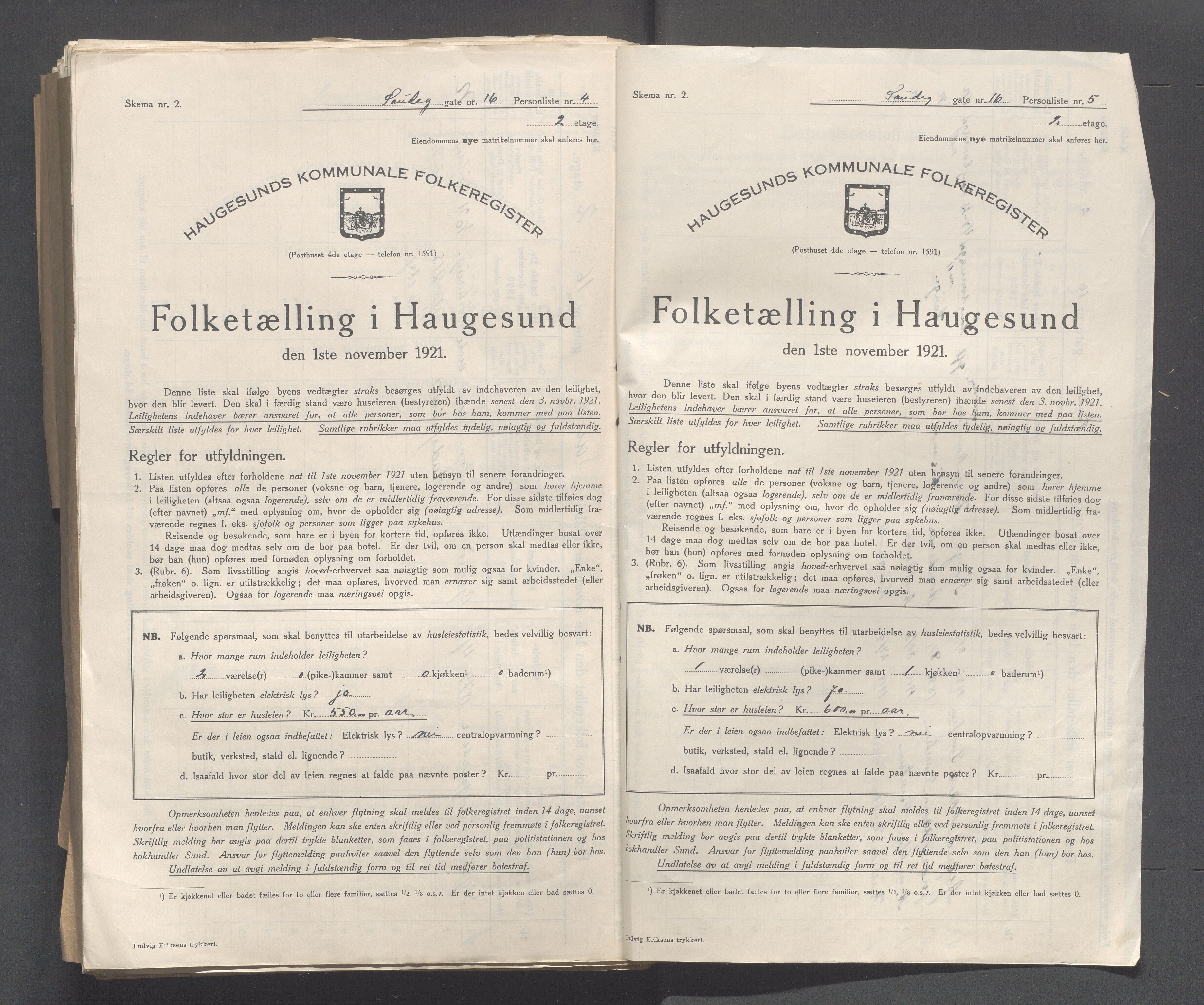 IKAR, Kommunal folketelling 1.11.1921 for Haugesund, 1921, s. 3608