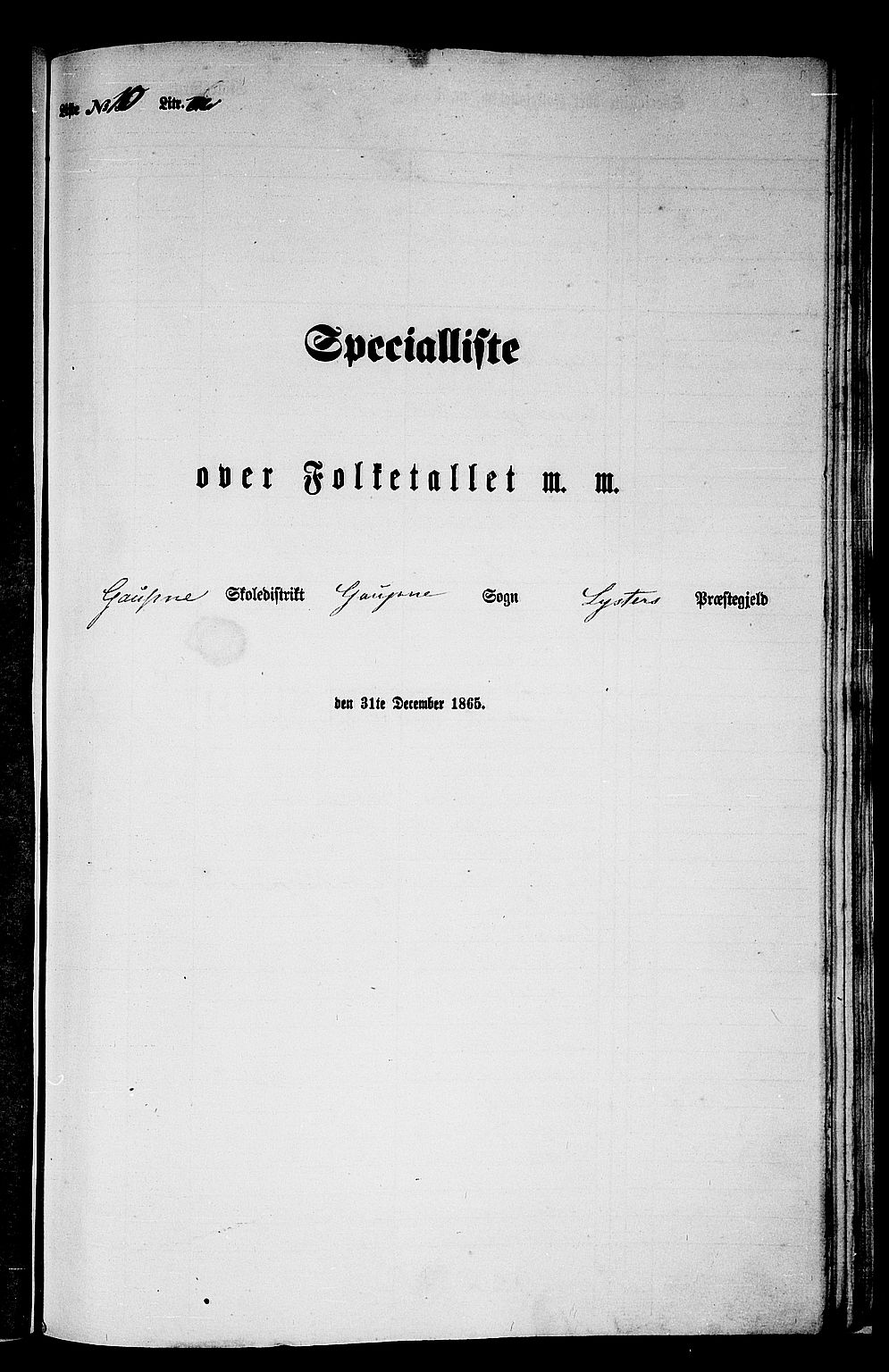 RA, Folketelling 1865 for 1426P Luster prestegjeld, 1865, s. 140