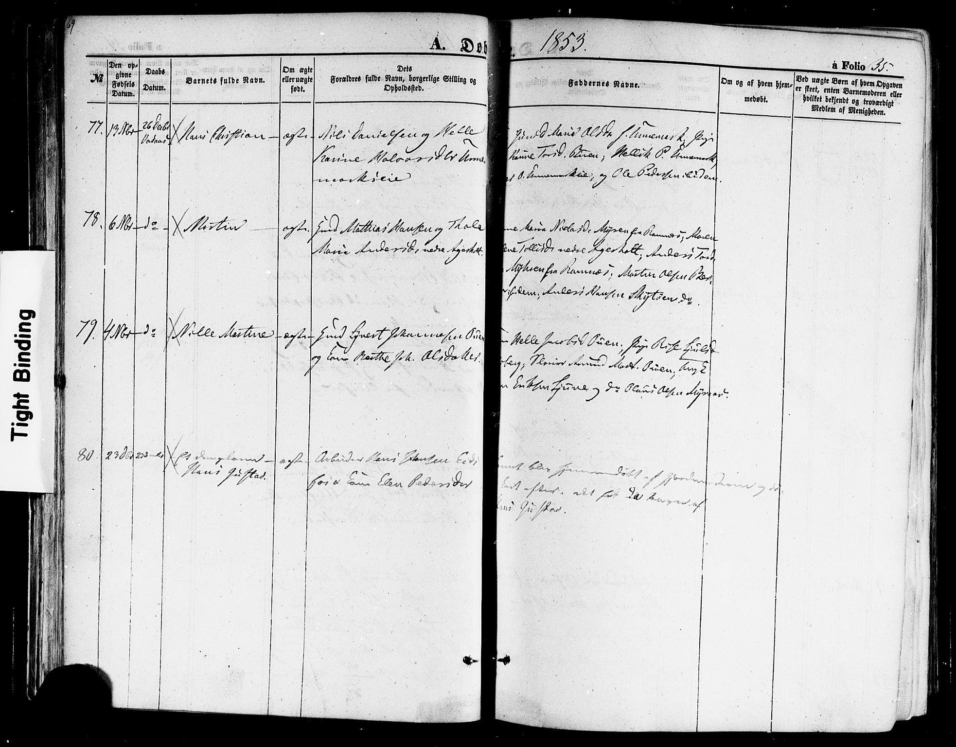 Hof kirkebøker, AV/SAKO-A-64/F/Fa/L0006: Ministerialbok nr. I 6, 1851-1877, s. 35