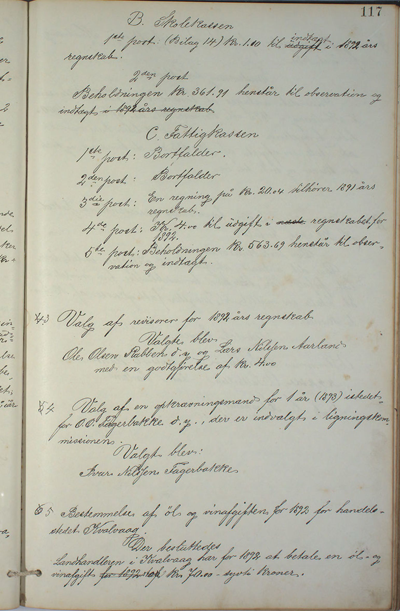 Austevoll kommune. Formannskapet, IKAH/1244-021/A/Aa/L0001: Forhandlingsprotokoll for heradstyret, 1886-1900, s. 234