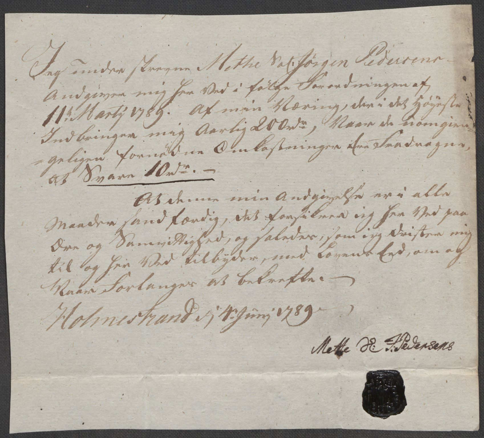 Rentekammeret inntil 1814, Reviderte regnskaper, Mindre regnskaper, AV/RA-EA-4068/Rf/Rfe/L0015: Holmestrand, Idd og Marker fogderi, 1789, s. 61