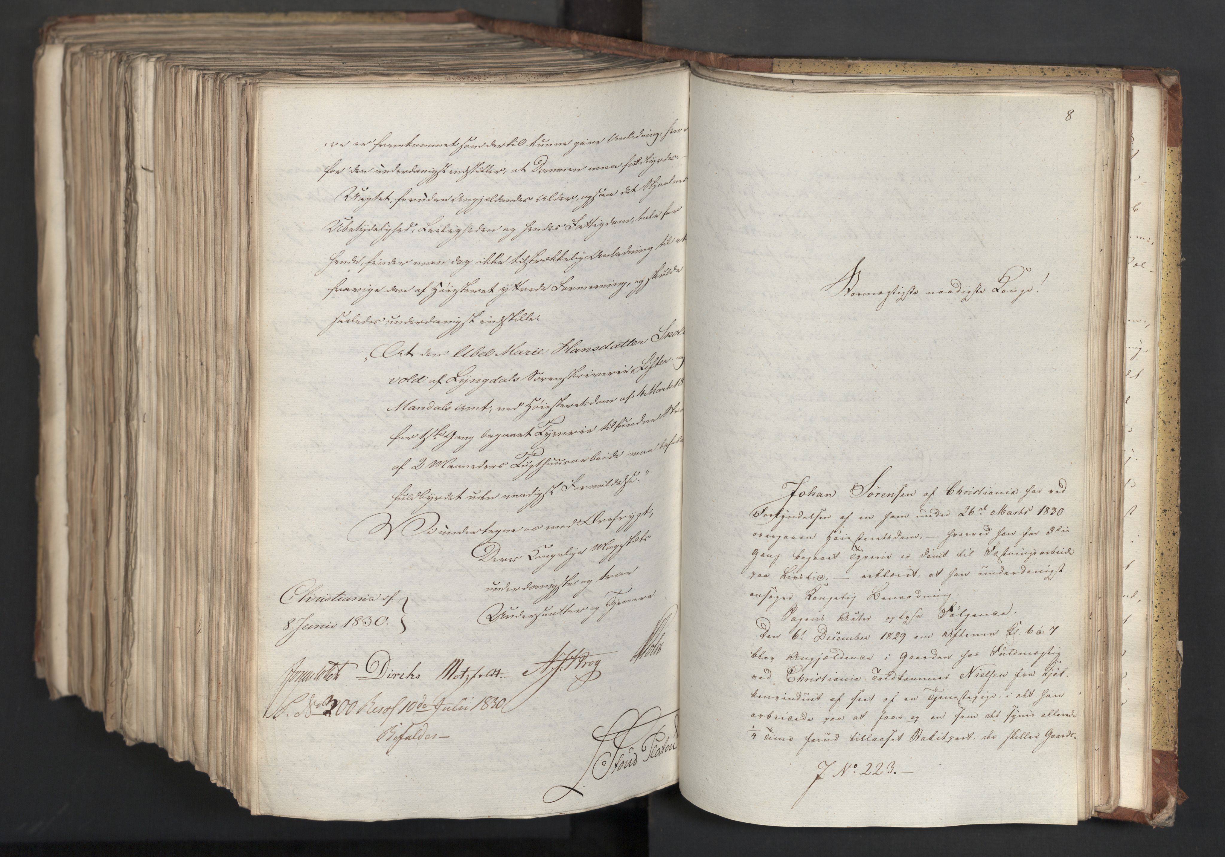 Statsrådsavdelingen i Stockholm, AV/RA-S-1003/D/Da/L0065: Regjeringsinnstillinger nr. 1-239, 1830, s. 893