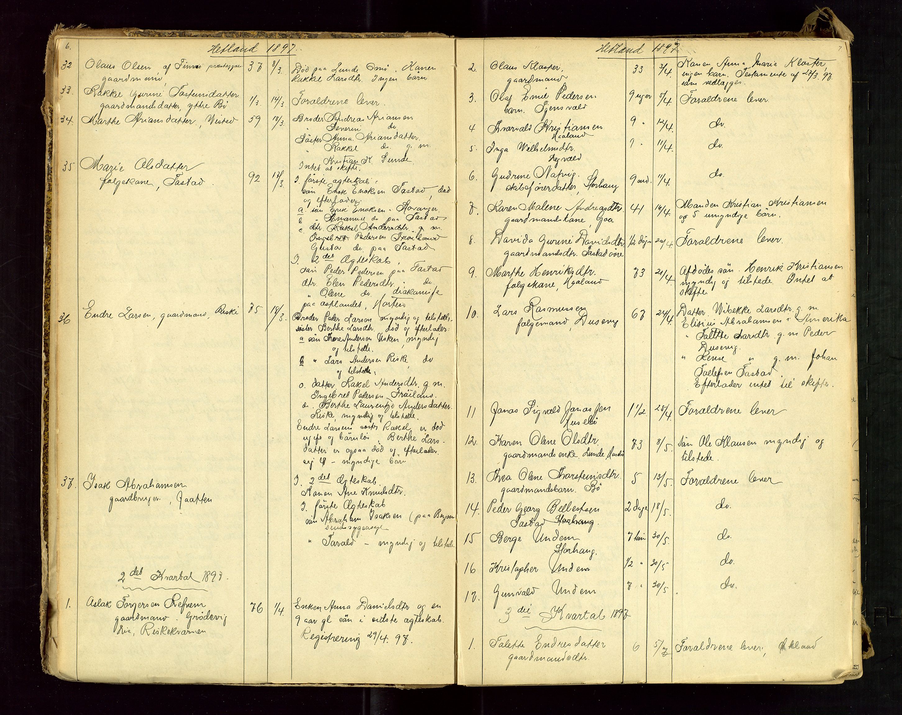 Jæren sorenskriveri, AV/SAST-A-100310/01/5/52/52B/L0002: DØDSFALLPROTOKOLL, 1896-1910, s. 6-7