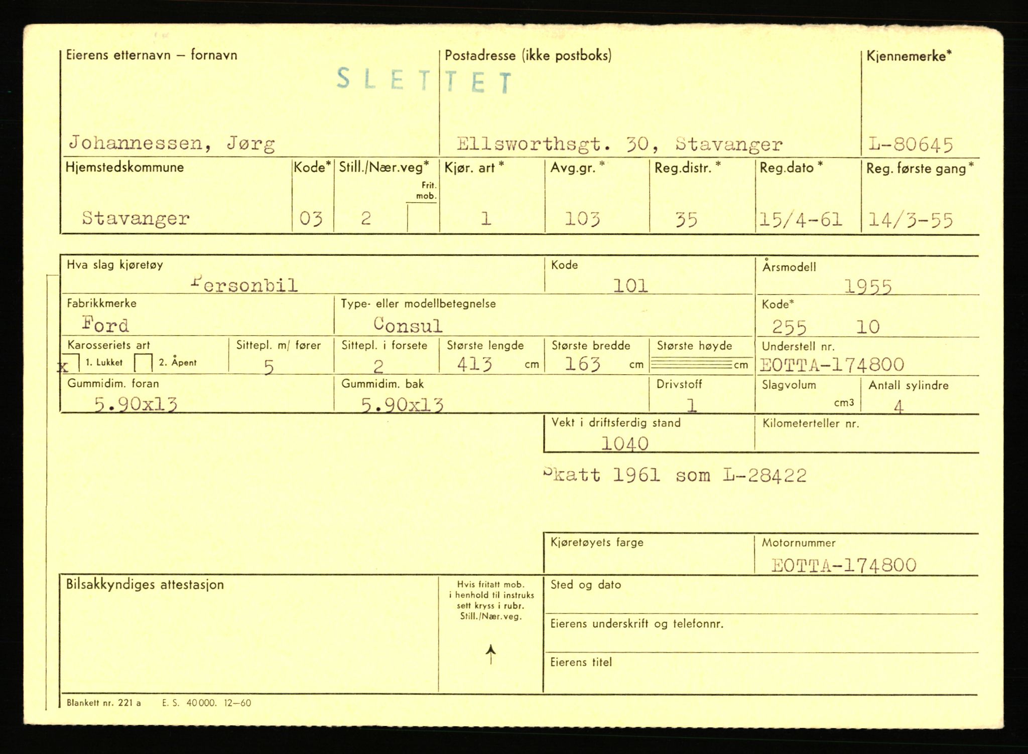 Stavanger trafikkstasjon, AV/SAST-A-101942/0/F/L0071: L-80500 - L-82199, 1930-1971, s. 217