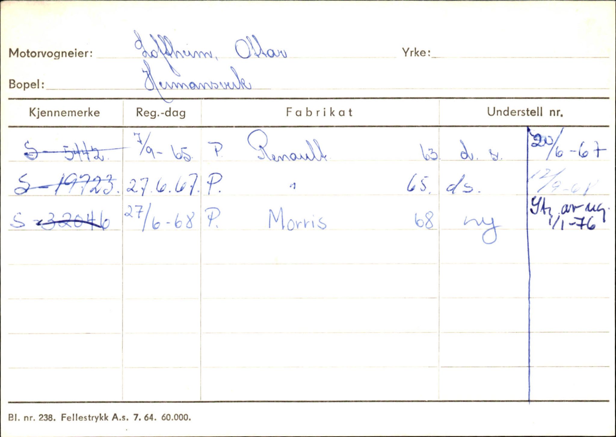 Statens vegvesen, Sogn og Fjordane vegkontor, SAB/A-5301/4/F/L0126: Eigarregister Fjaler M-Å. Leikanger A-Å, 1945-1975, s. 1732