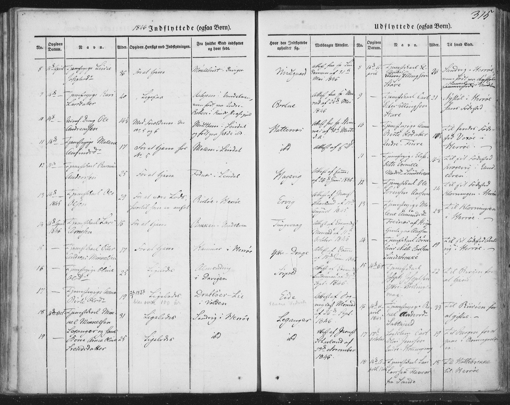 Selje sokneprestembete, AV/SAB-A-99938/H/Ha/Haa/Haaa: Ministerialbok nr. A 10, 1844-1858, s. 315