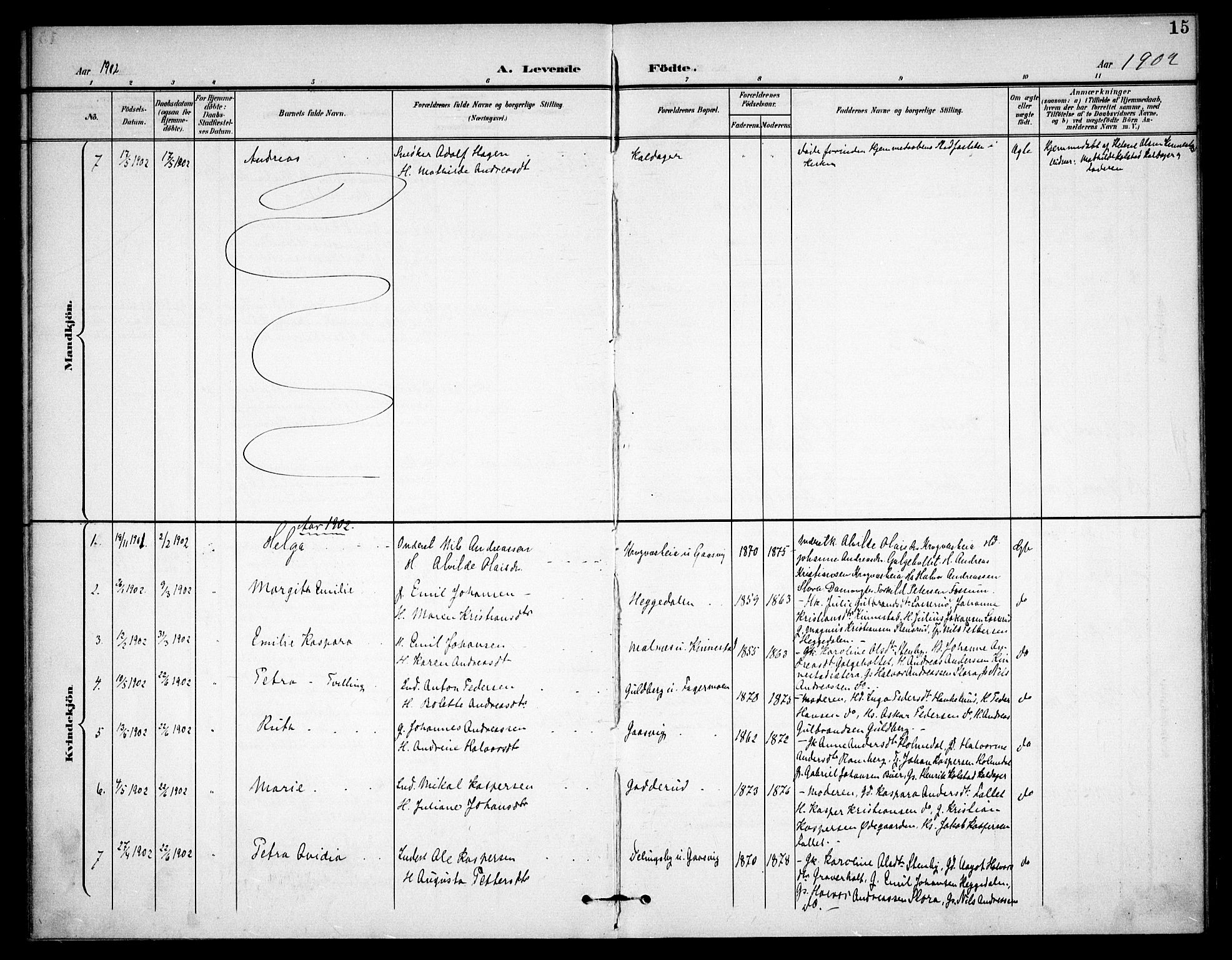 Høland prestekontor Kirkebøker, AV/SAO-A-10346a/F/Fc/L0003: Ministerialbok nr. III 3, 1897-1911, s. 15
