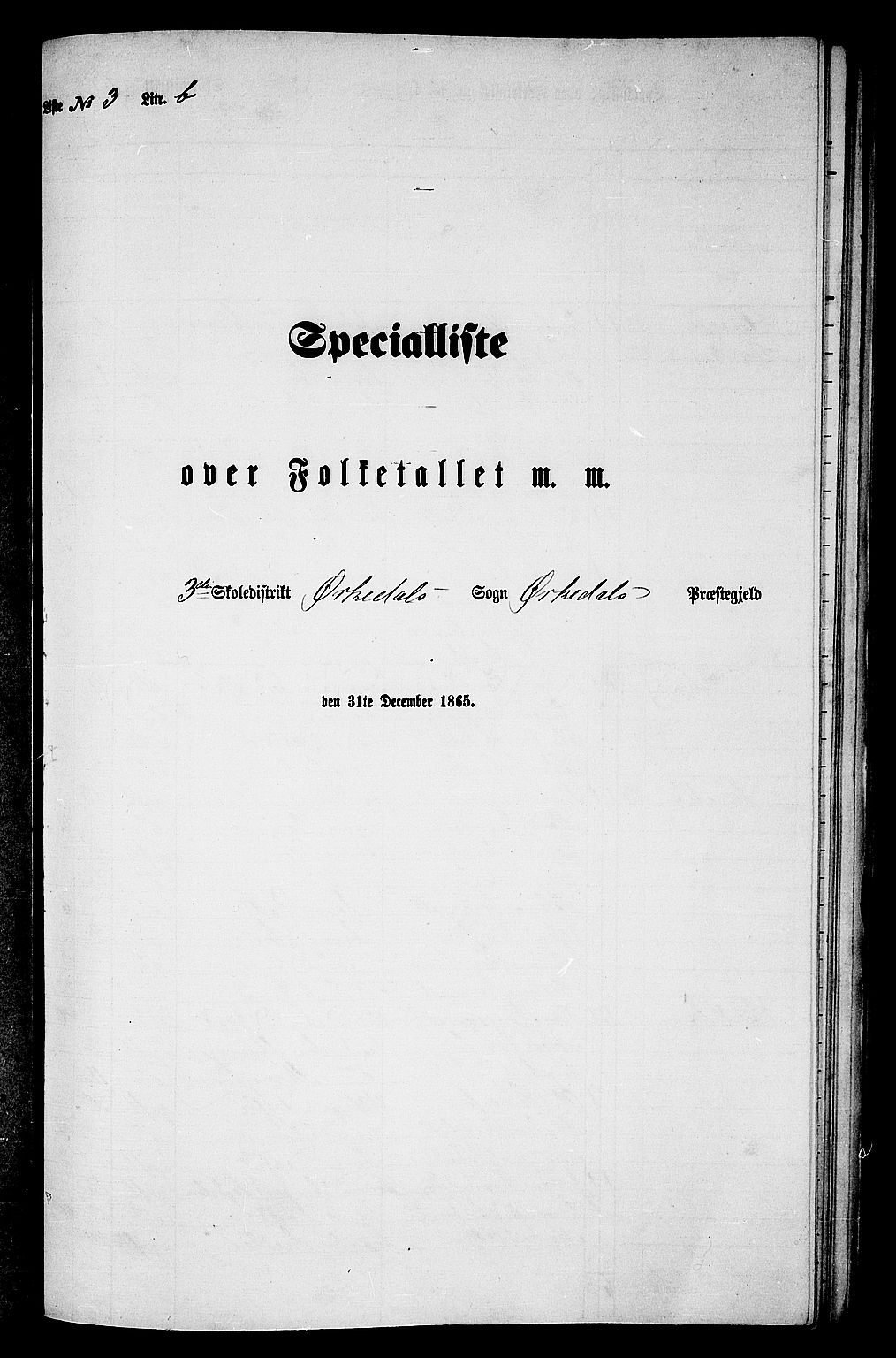 RA, Folketelling 1865 for 1638P Orkdal prestegjeld, 1865, s. 101