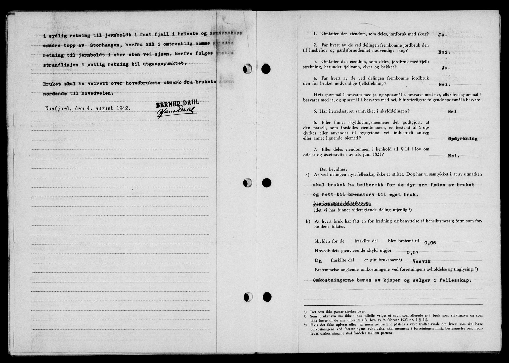Lofoten sorenskriveri, SAT/A-0017/1/2/2C/L0010a: Pantebok nr. 10a, 1942-1943, Dagboknr: 1398/1942