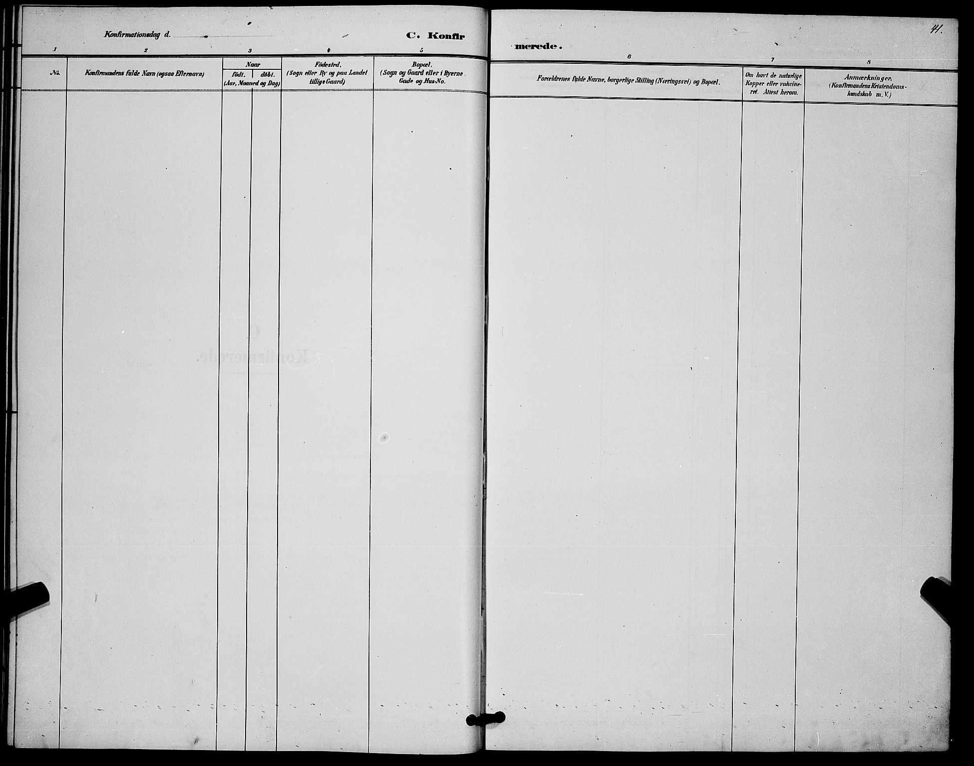 Botne kirkebøker, AV/SAKO-A-340/G/Gb/L0003: Klokkerbok nr. II 3, 1887-1899, s. 41