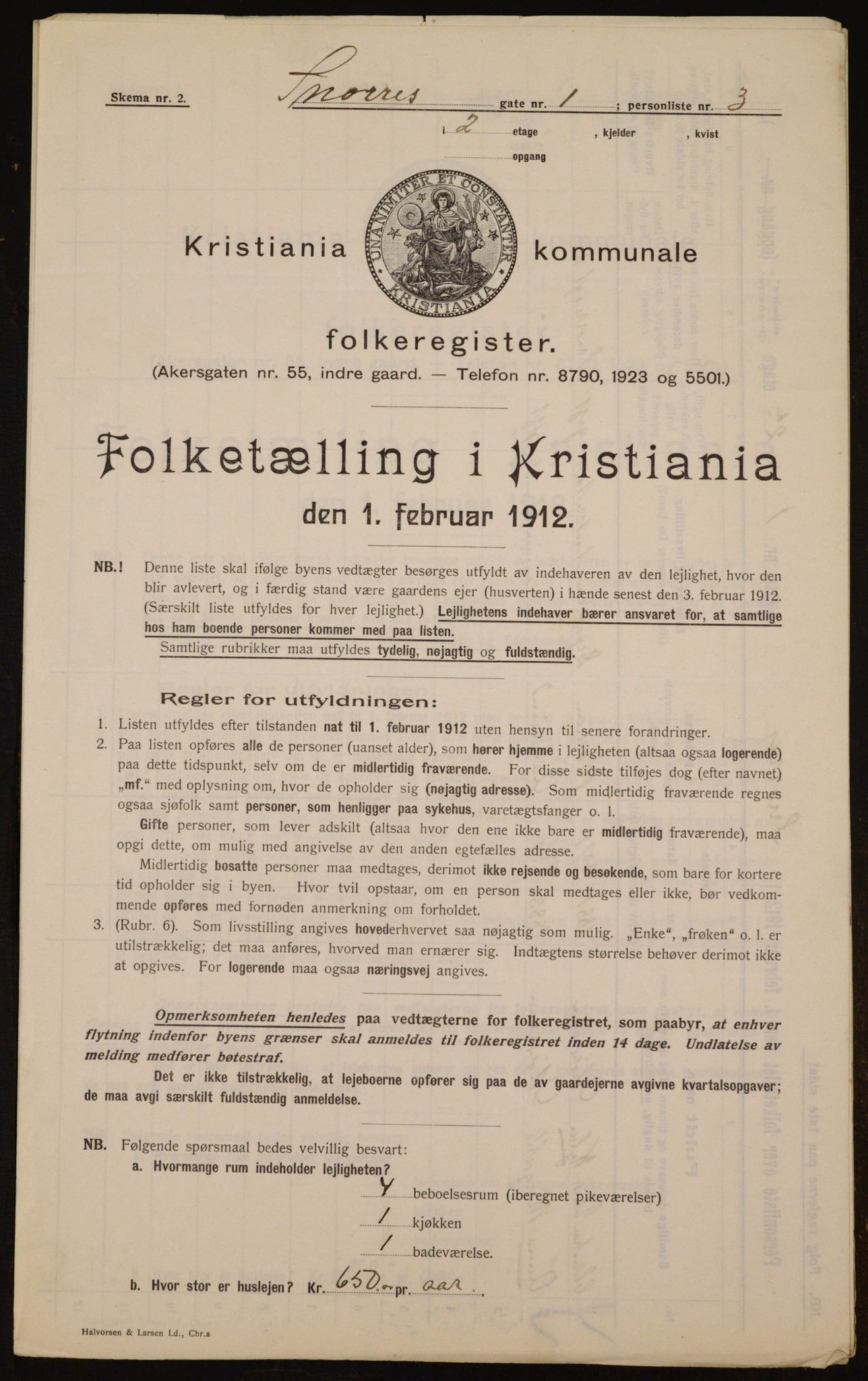 OBA, Kommunal folketelling 1.2.1912 for Kristiania, 1912, s. 98414