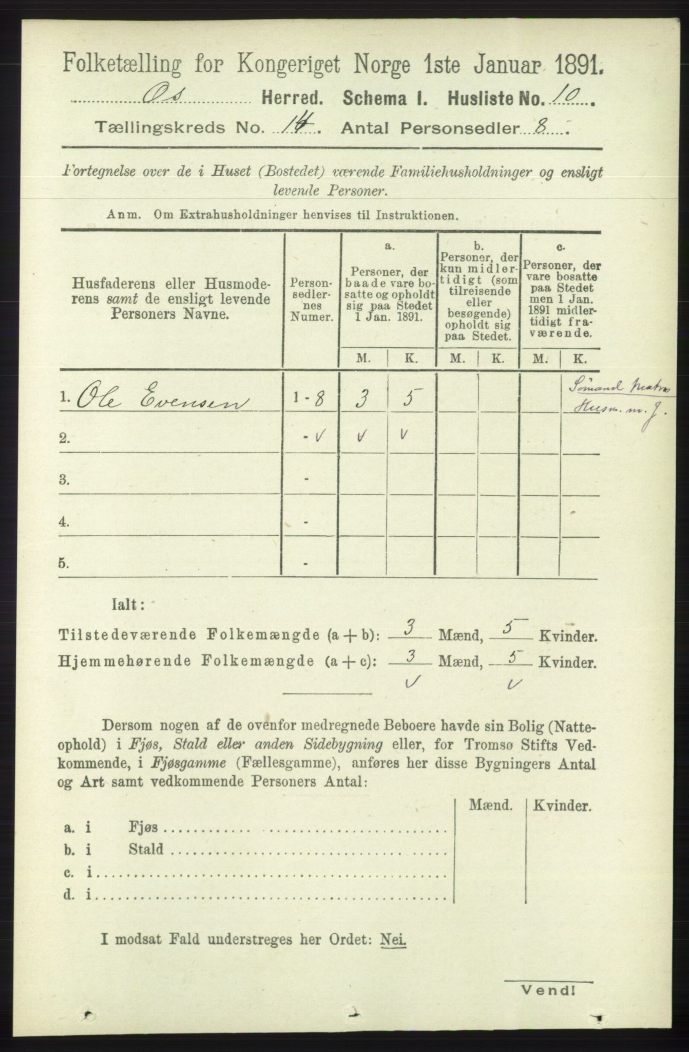 RA, Folketelling 1891 for 1243 Os herred, 1891, s. 3067