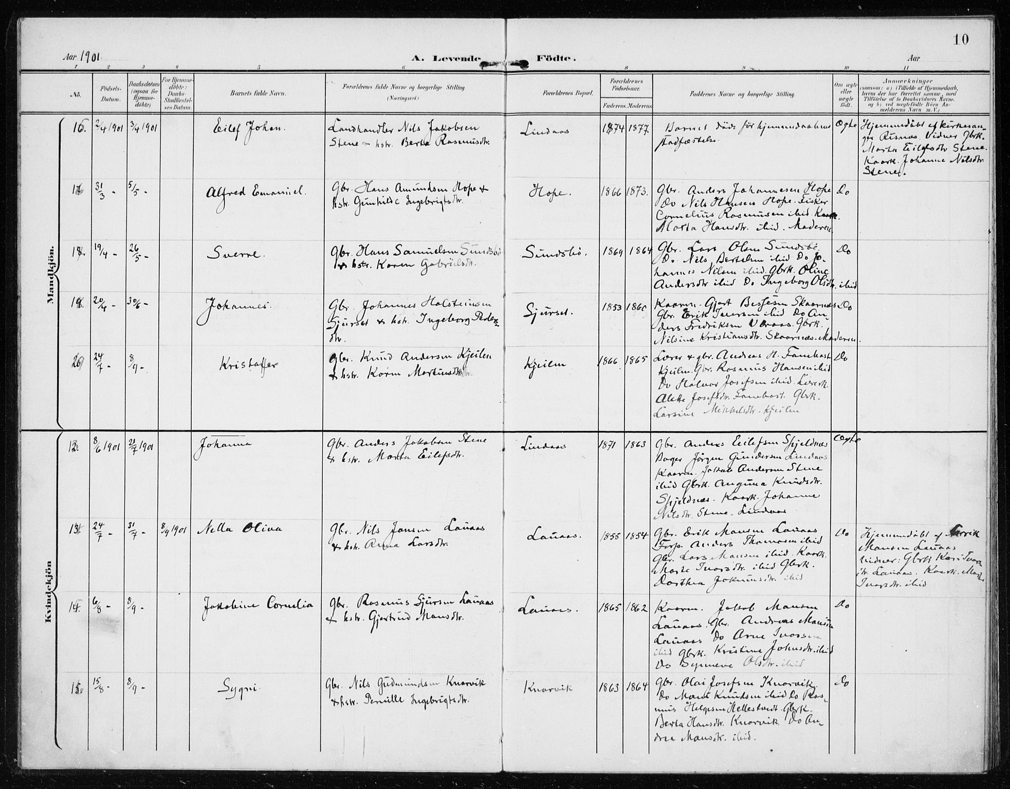 Lindås Sokneprestembete, AV/SAB-A-76701/H/Haa/Haab/L0002: Ministerialbok nr. B 2, 1900-1912, s. 10