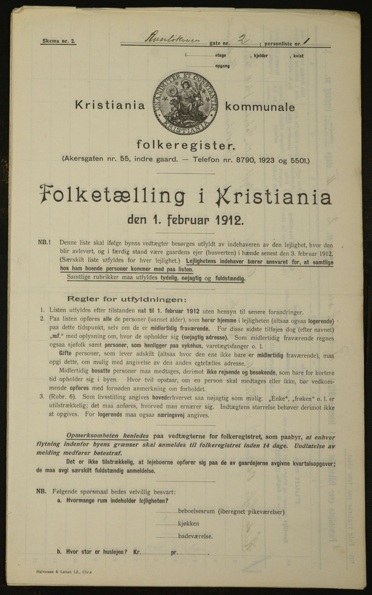 OBA, Kommunal folketelling 1.2.1912 for Kristiania, 1912, s. 84818