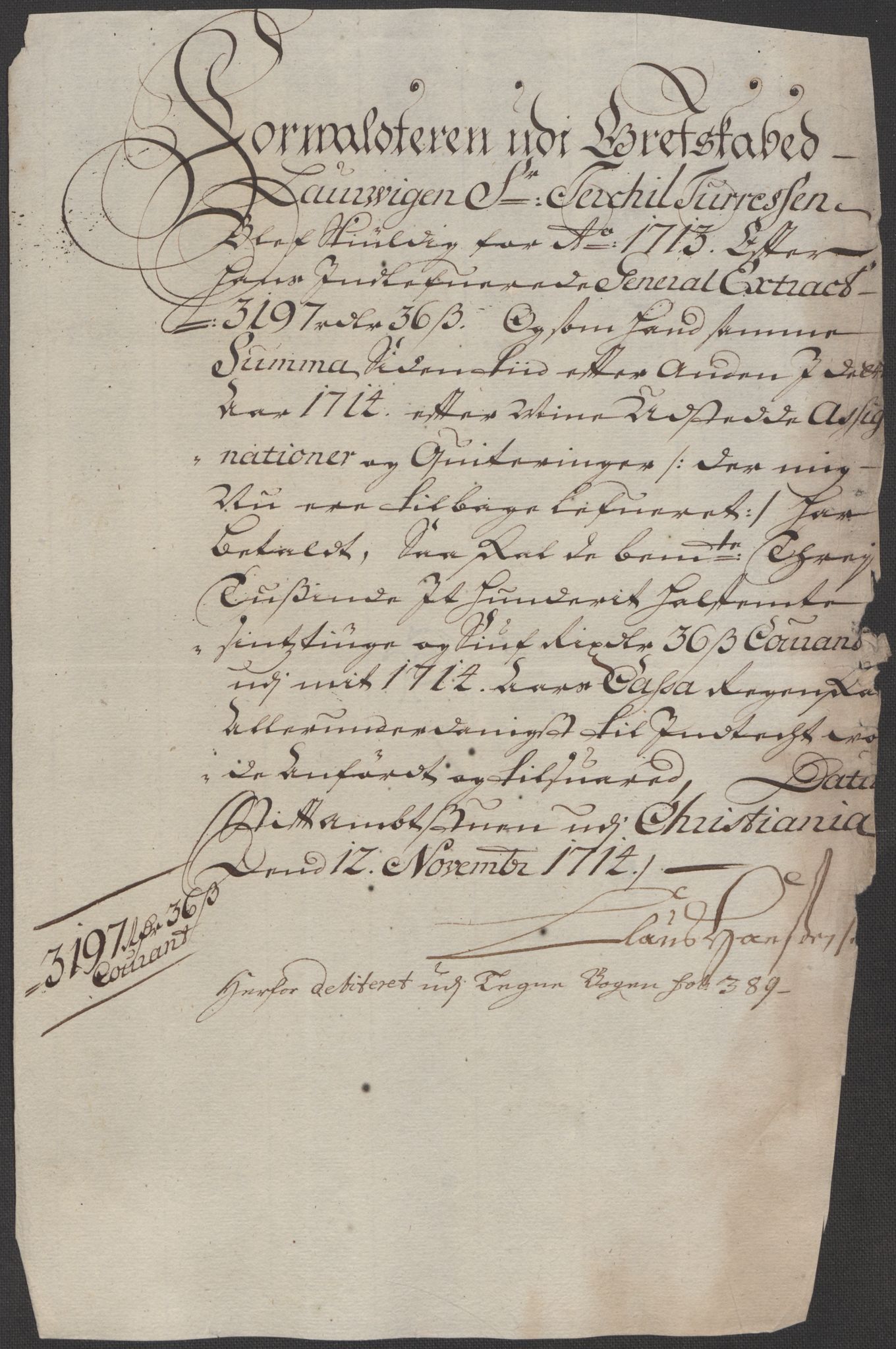 Rentekammeret inntil 1814, Reviderte regnskaper, Fogderegnskap, RA/EA-4092/R33/L1986: Fogderegnskap Larvik grevskap, 1714-1715, s. 192