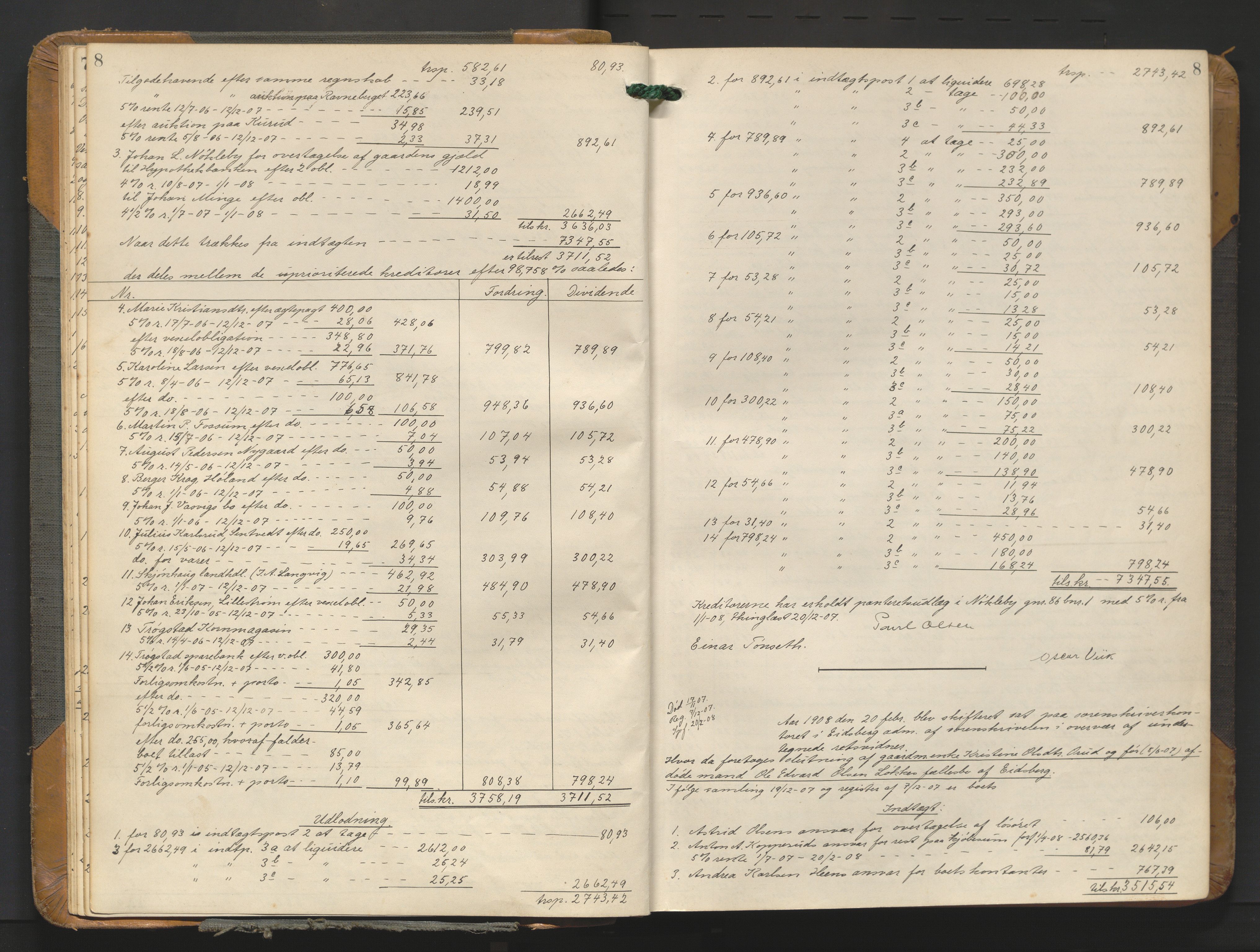 Rakkestad sorenskriveri, AV/SAO-A-10686/H/He/L0011: Skifteutlodningsprotokoller, 1907-1915, s. 8