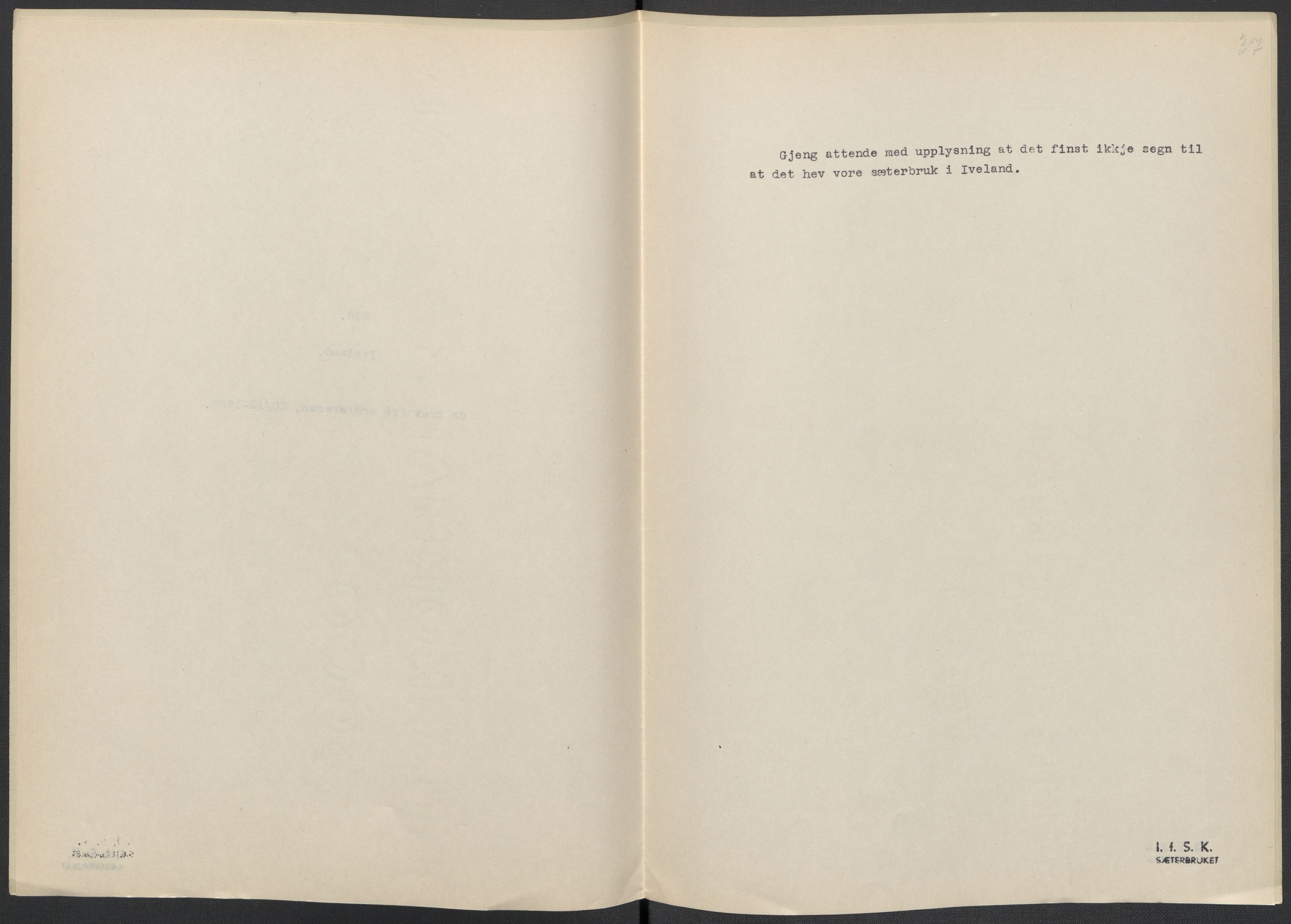 Instituttet for sammenlignende kulturforskning, AV/RA-PA-0424/F/Fc/L0008/0002: Eske B8: / Aust-Agder (perm XX), 1932-1936, s. 37