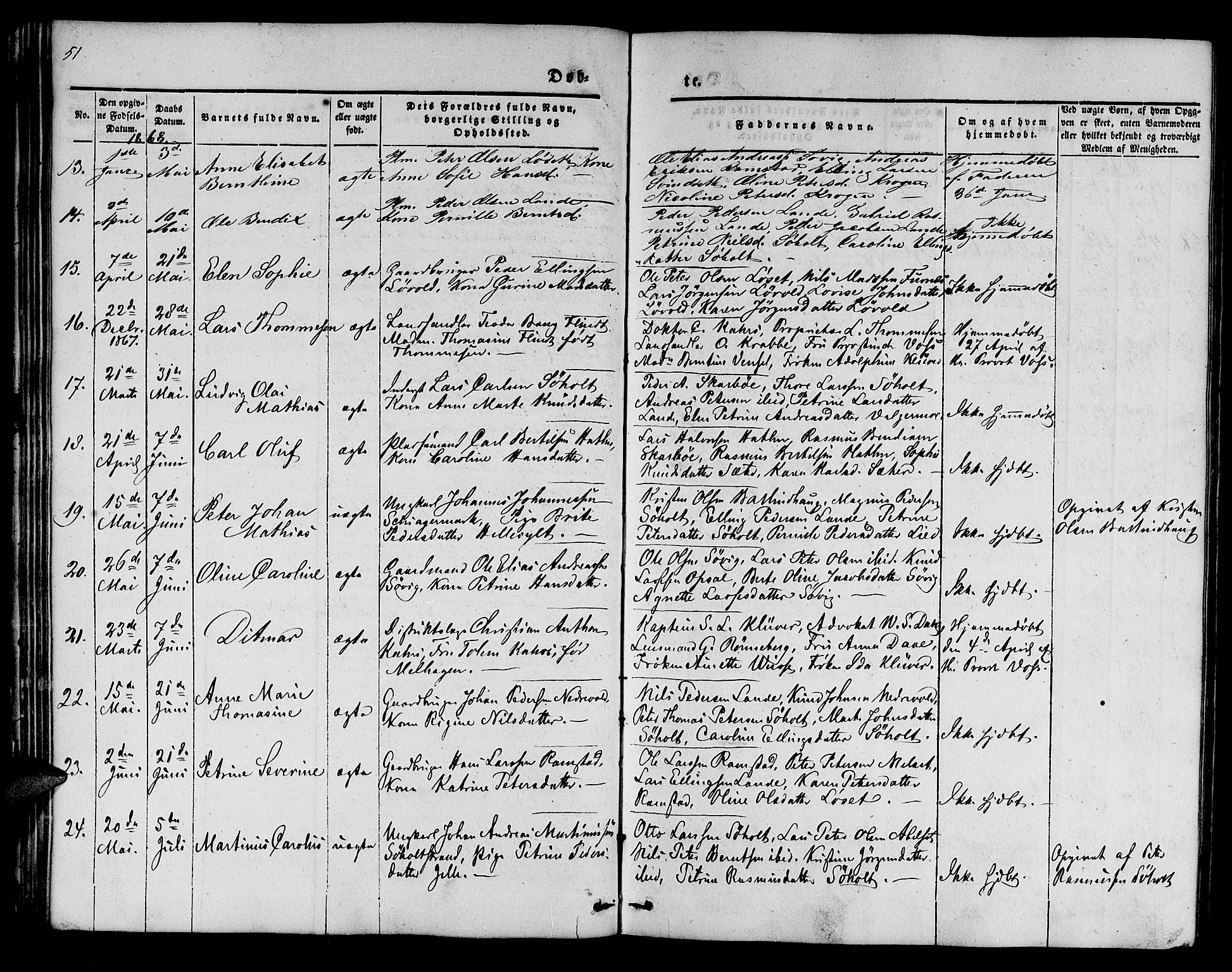 Ministerialprotokoller, klokkerbøker og fødselsregistre - Møre og Romsdal, AV/SAT-A-1454/522/L0324: Klokkerbok nr. 522C03, 1854-1871, s. 51