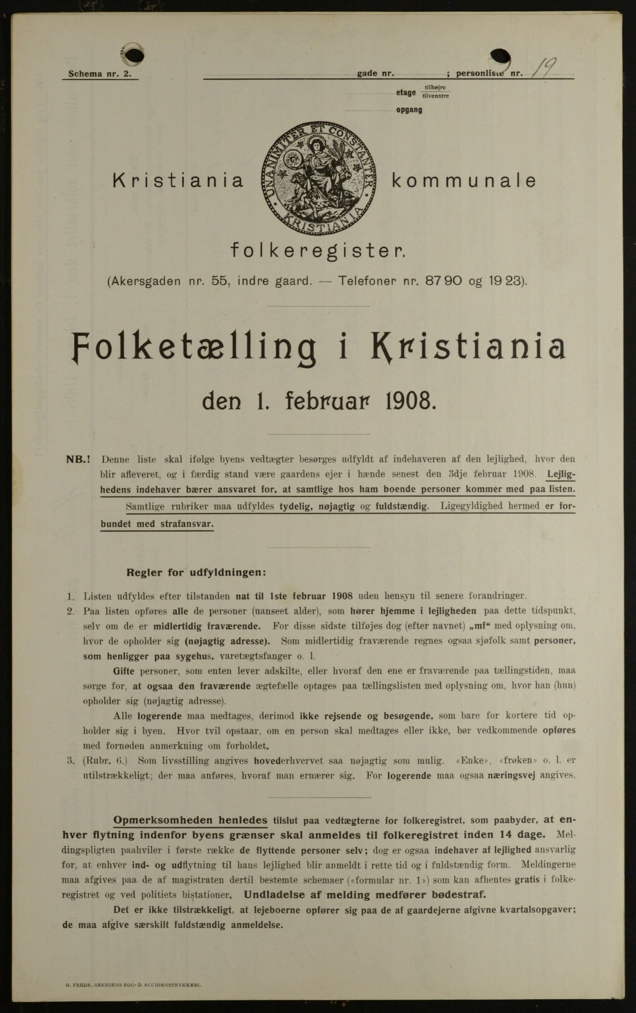 OBA, Kommunal folketelling 1.2.1908 for Kristiania kjøpstad, 1908, s. 36812