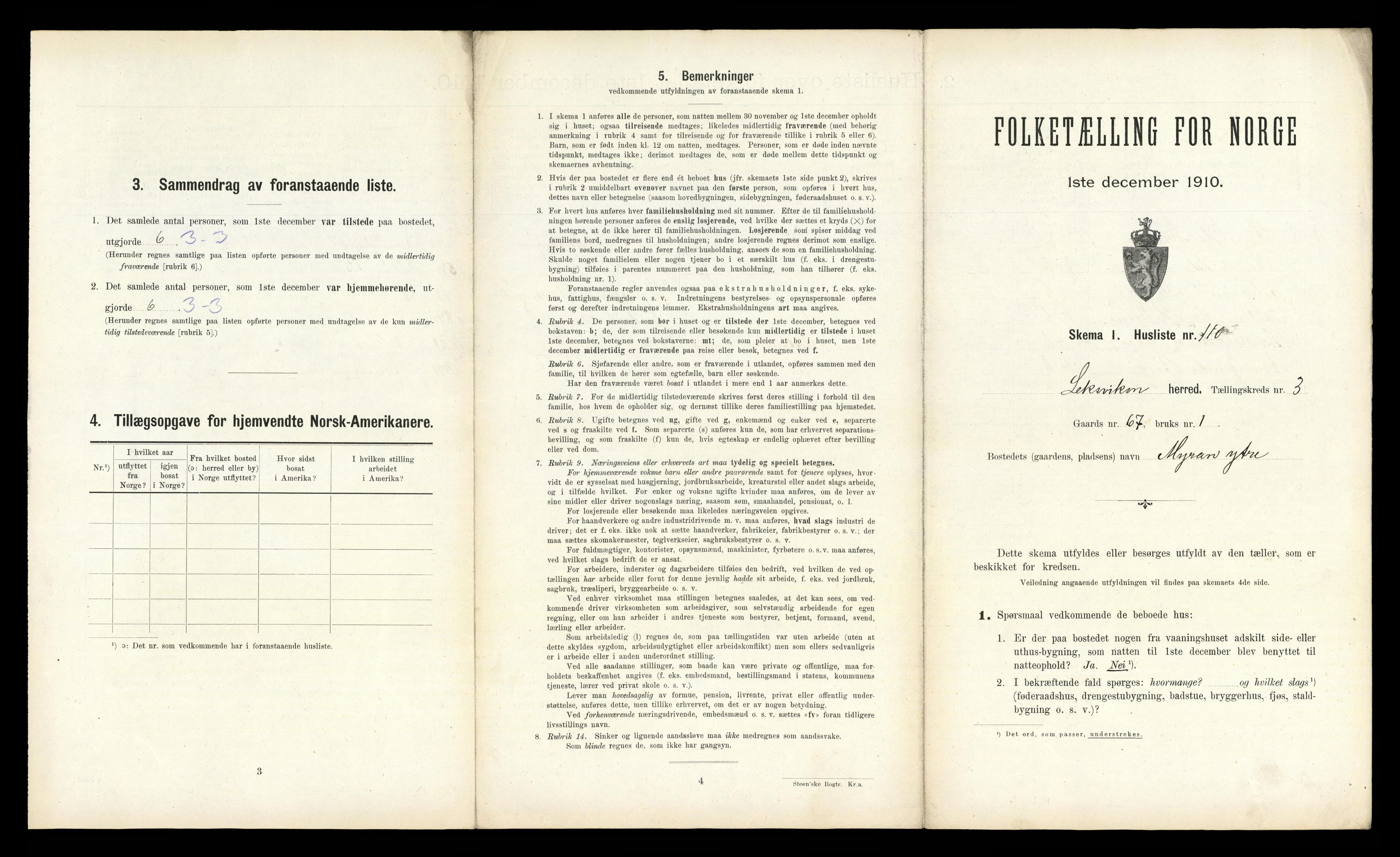 RA, Folketelling 1910 for 1718 Leksvik herred, 1910, s. 586