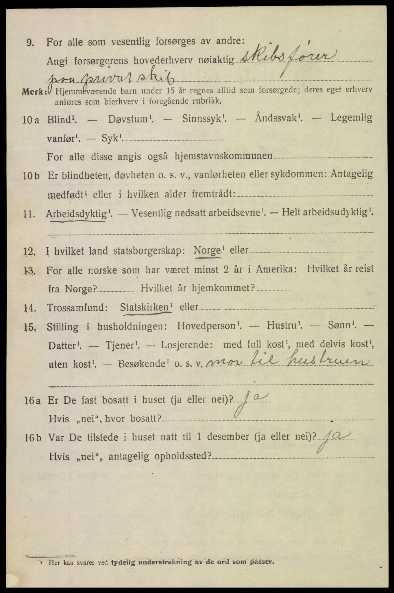 SAK, Folketelling 1920 for 0902 Tvedestrand ladested, 1920, s. 1712
