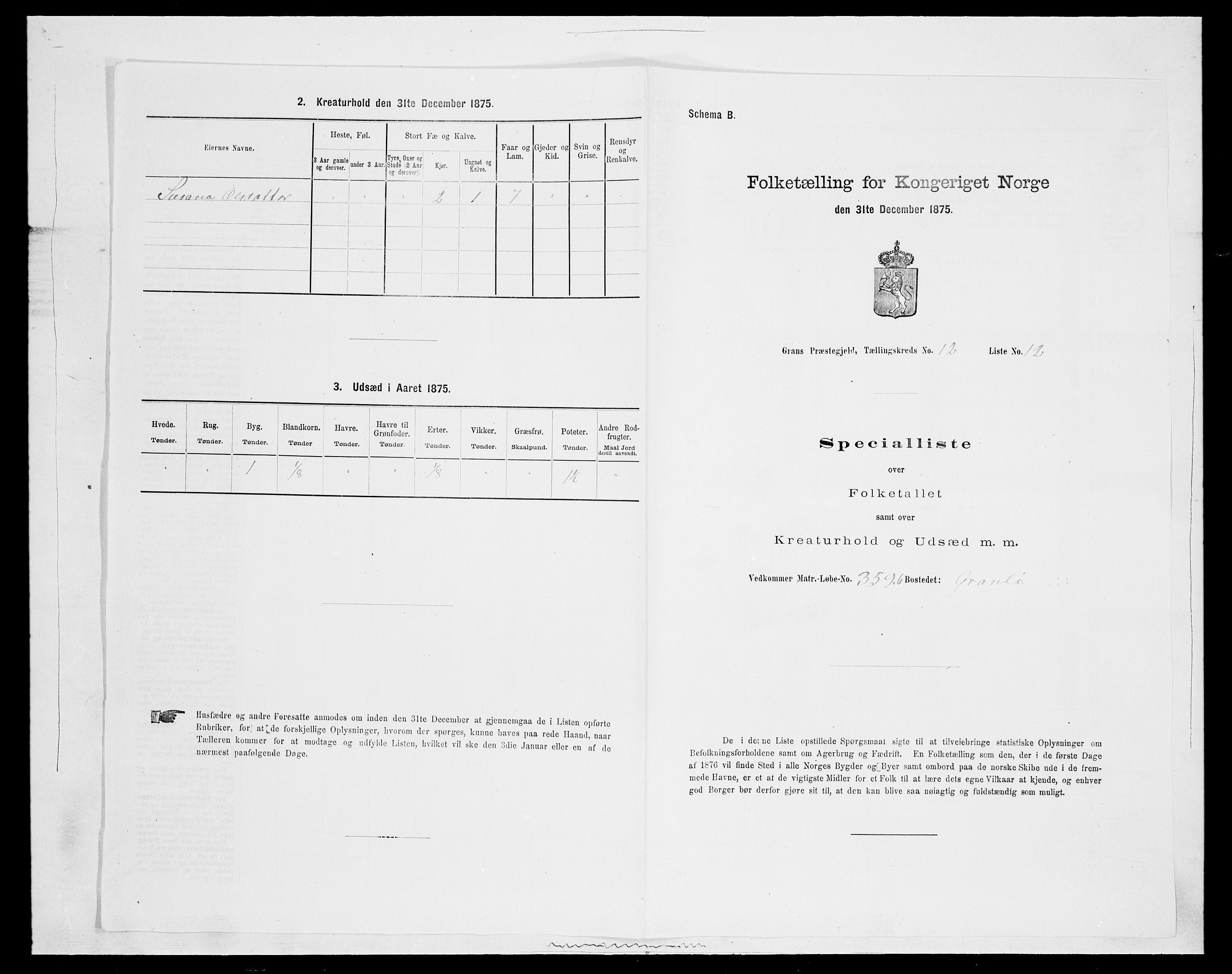 SAH, Folketelling 1875 for 0534P Gran prestegjeld, 1875, s. 2263
