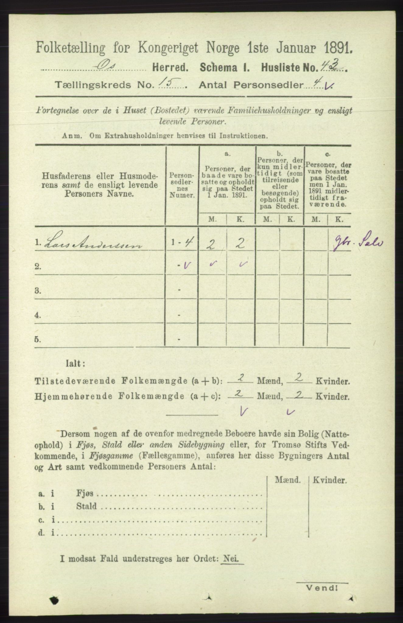 RA, Folketelling 1891 for 1243 Os herred, 1891, s. 3268