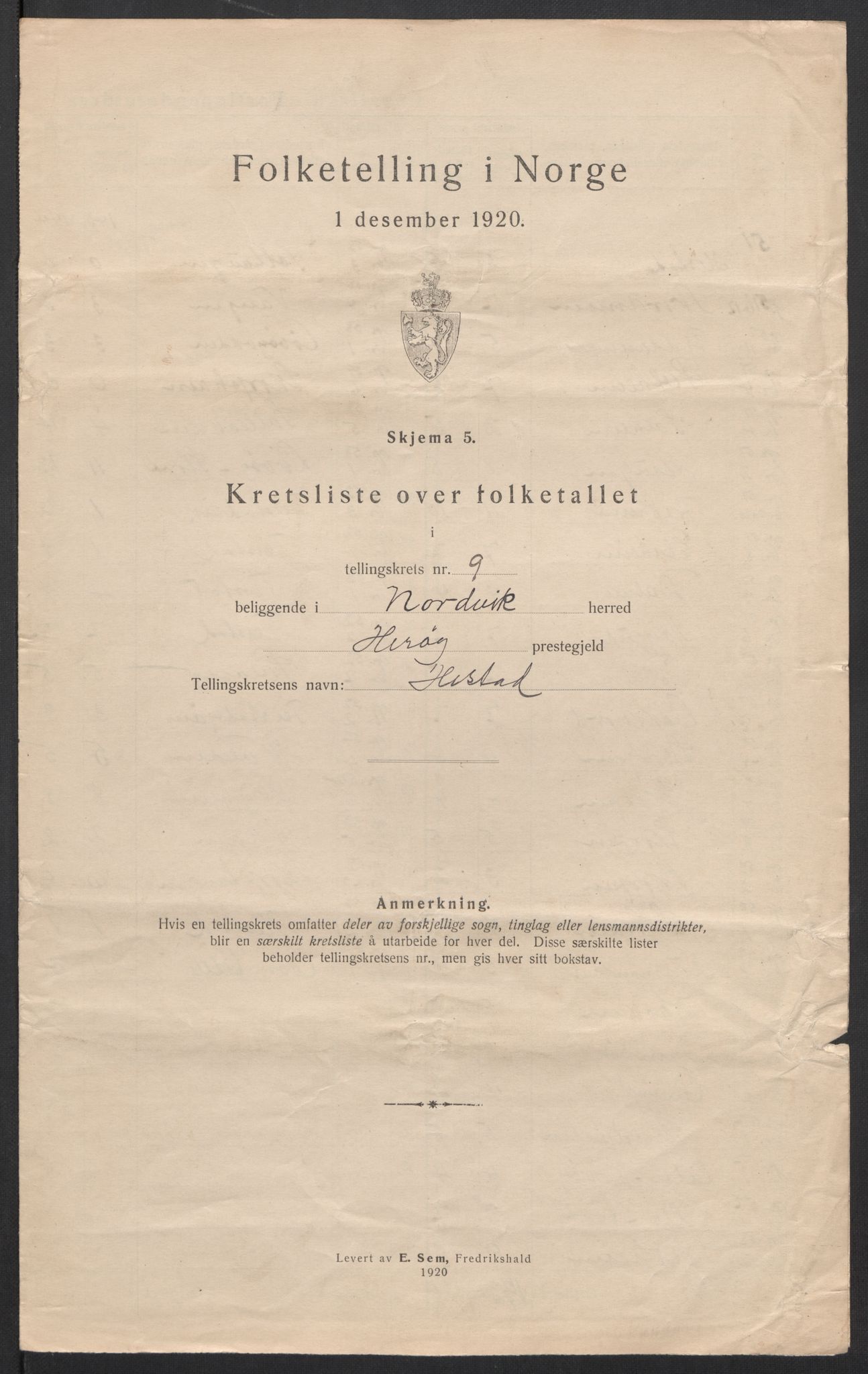 SAT, Folketelling 1920 for 1819 Nordvik herred, 1920, s. 30