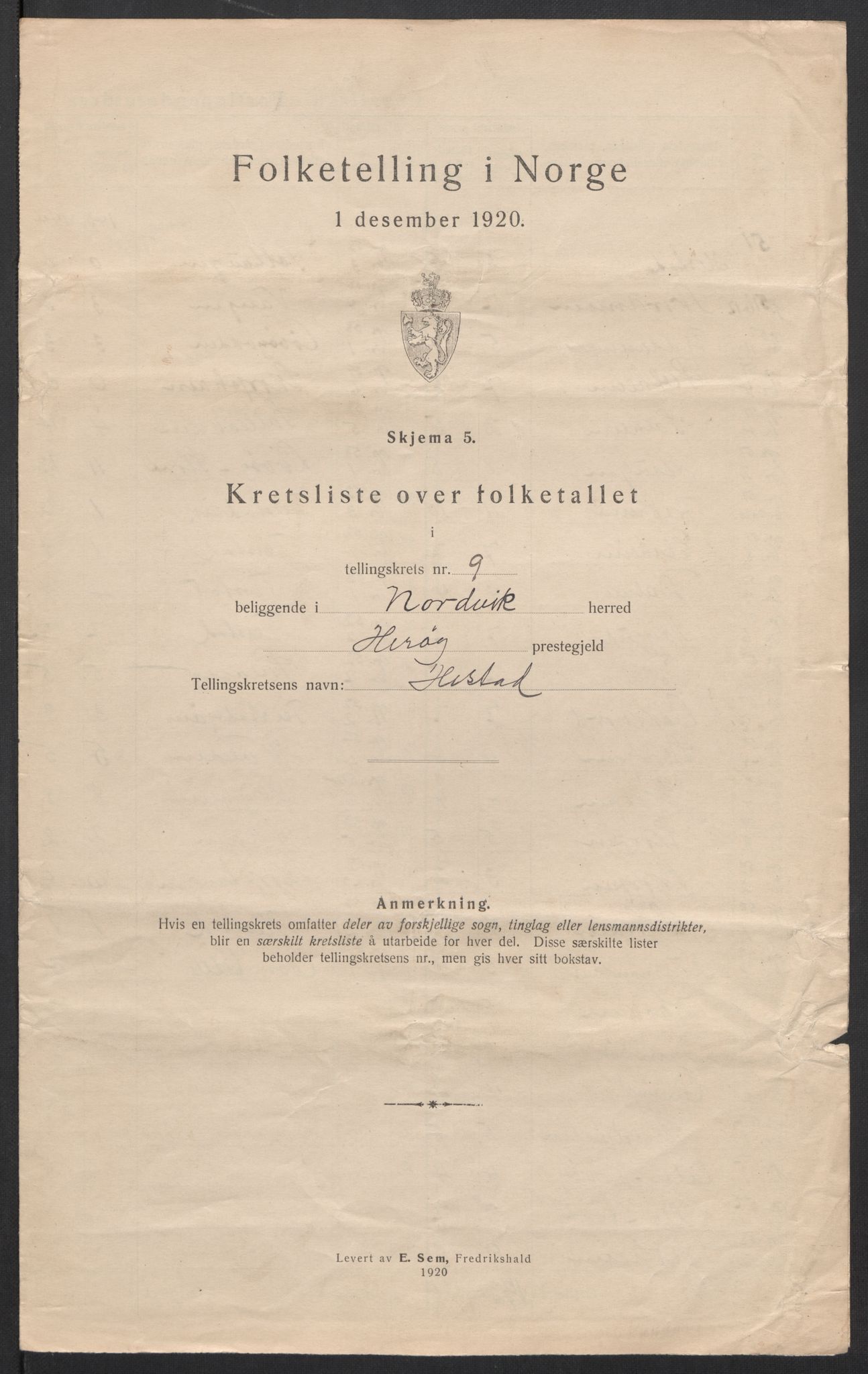 SAT, Folketelling 1920 for 1819 Nordvik herred, 1920, s. 30