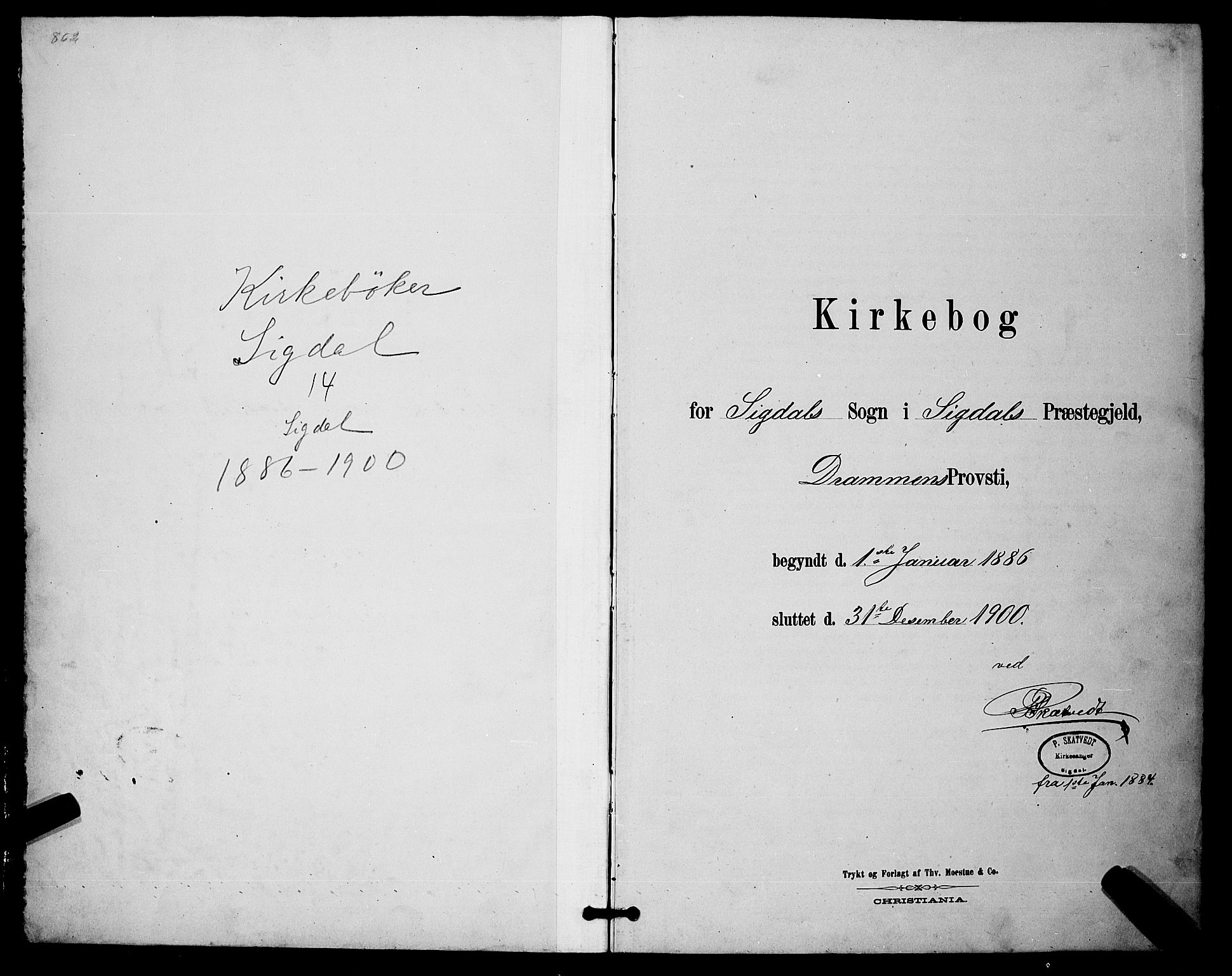 Sigdal kirkebøker, SAKO/A-245/G/Ga/L0005: Klokkerbok nr. I 5, 1886-1900