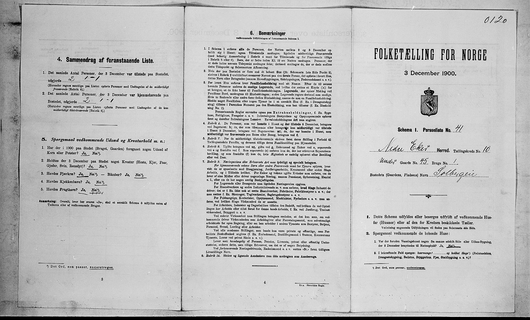RA, Folketelling 1900 for 0625 Nedre Eiker herred, 1900, s. 1327