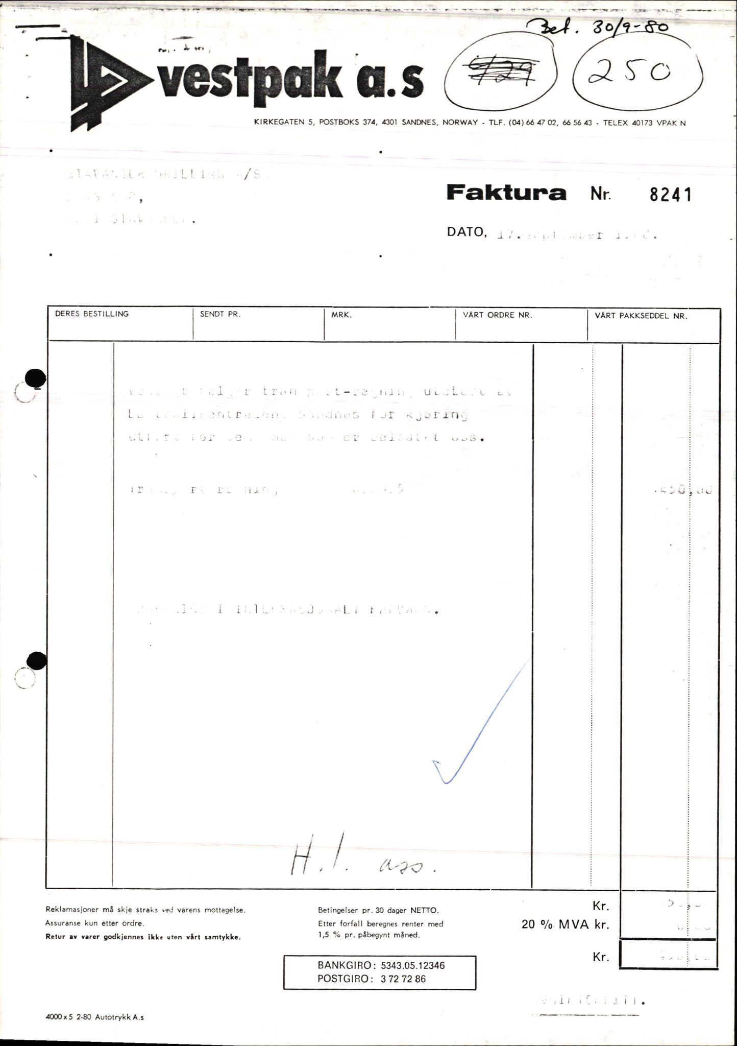 Pa 1503 - Stavanger Drilling AS, AV/SAST-A-101906/2/E/Ec/Eca/L0013: Sak og korrespondanse, 1980-1982