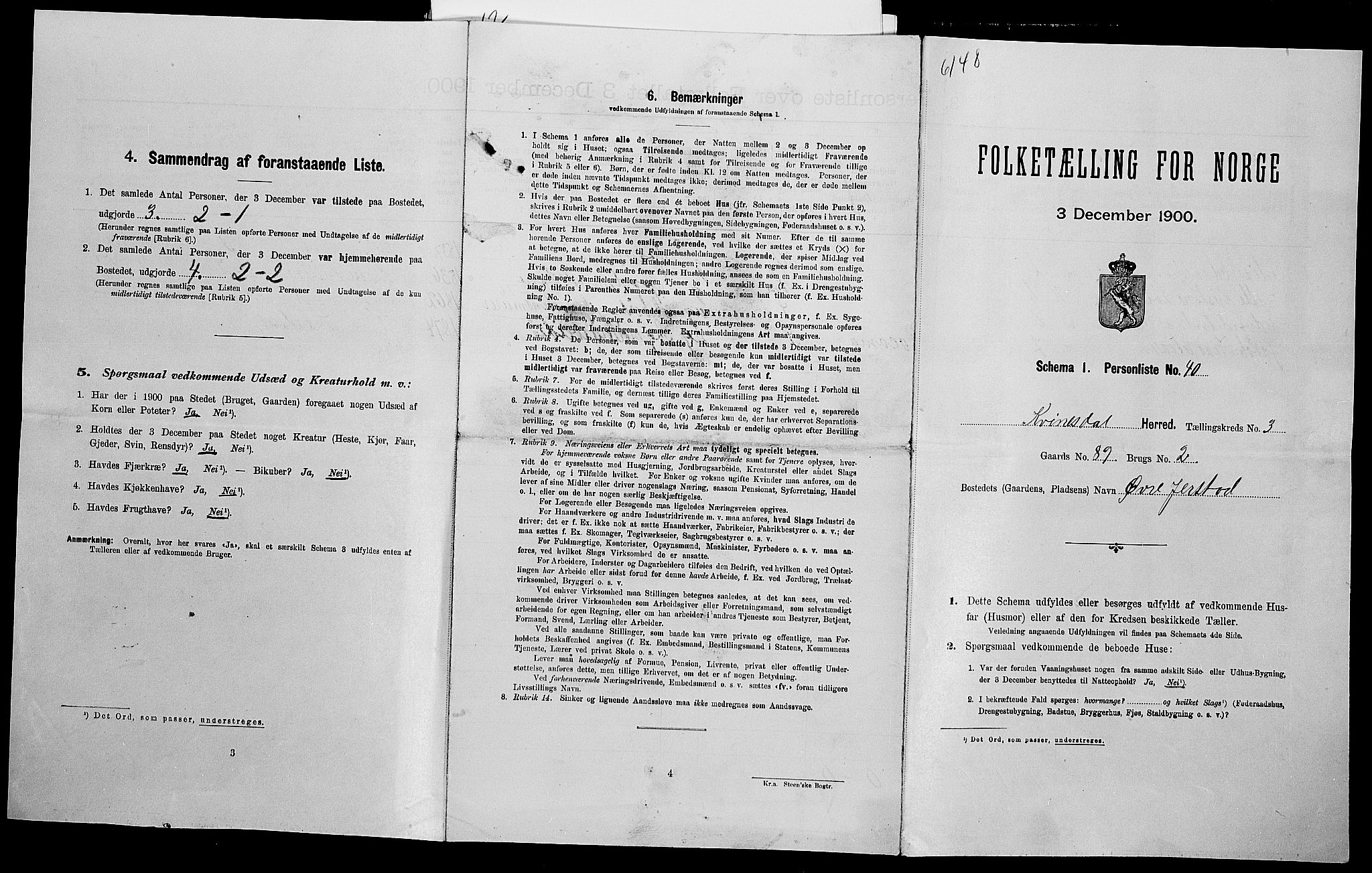 SAK, Folketelling 1900 for 1037 Liknes herred, 1900, s. 391