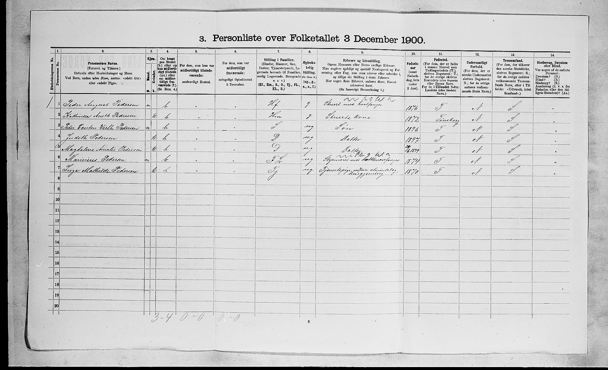 RA, Folketelling 1900 for 0722 Nøtterøy herred, 1900, s. 731