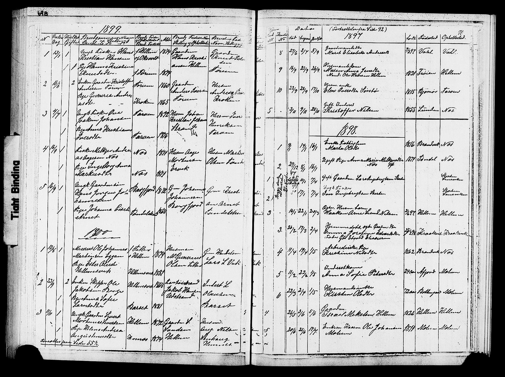 Ministerialprotokoller, klokkerbøker og fødselsregistre - Sør-Trøndelag, SAT/A-1456/652/L0653: Klokkerbok nr. 652C01, 1866-1910, s. 70