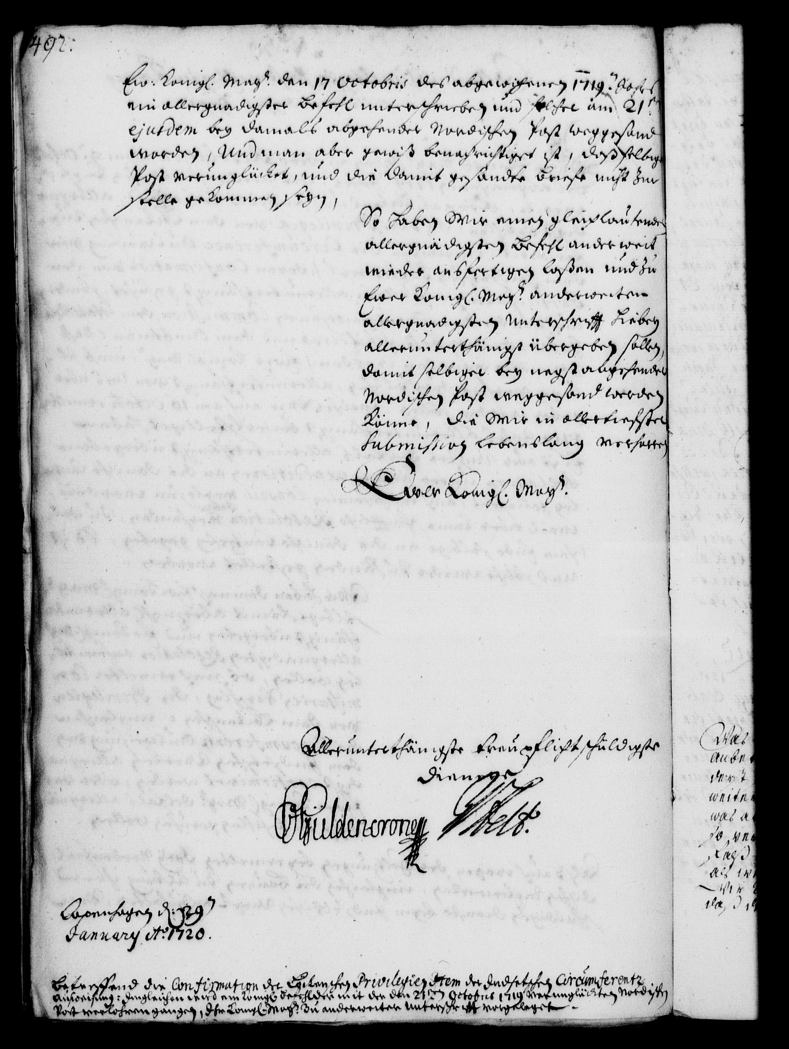 Rentekammeret, Kammerkanselliet, AV/RA-EA-3111/G/Gf/Gfa/L0002: Norsk relasjons- og resolusjonsprotokoll (merket RK 52.2), 1720, s. 475