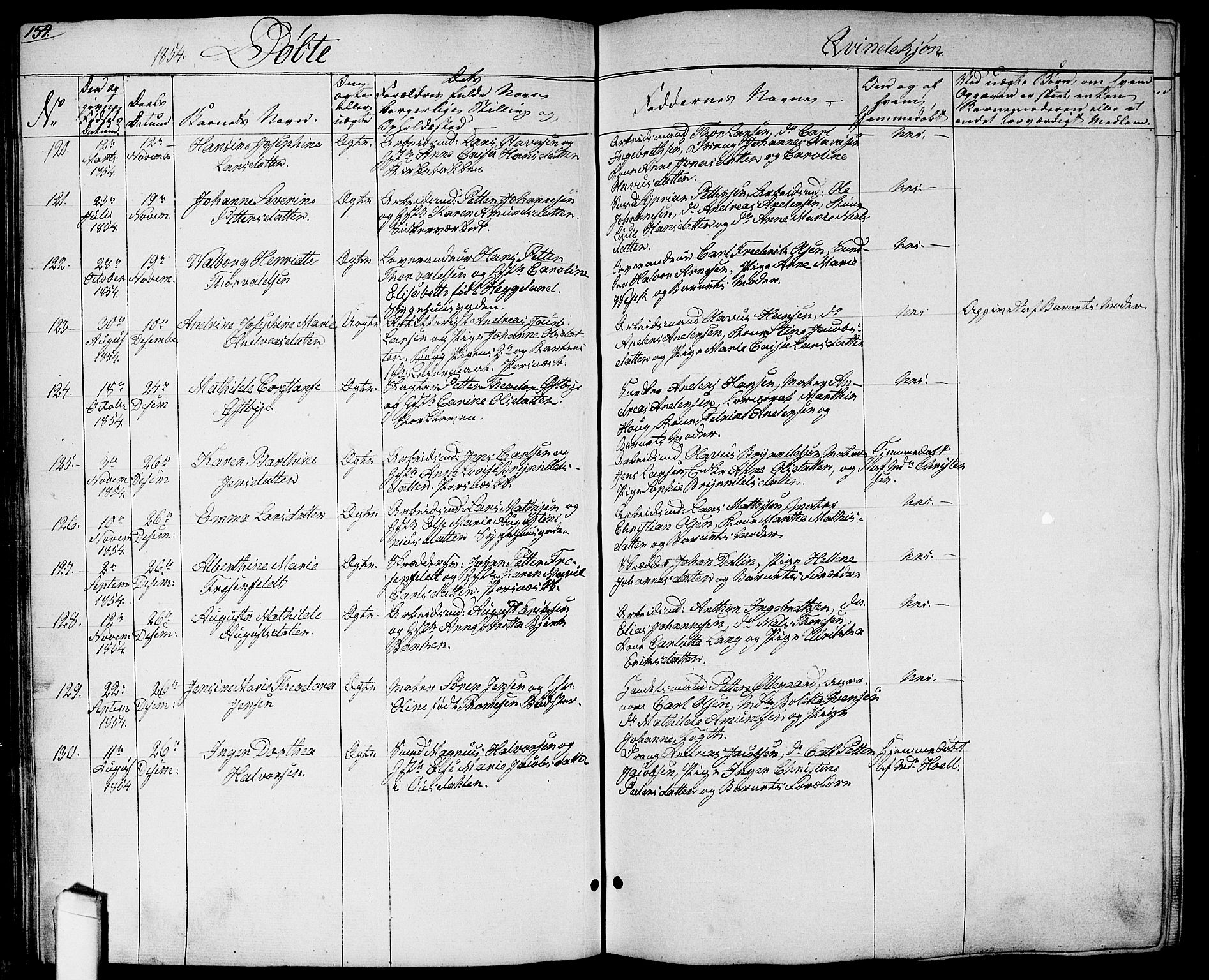 Halden prestekontor Kirkebøker, AV/SAO-A-10909/G/Ga/L0004: Klokkerbok nr. 4, 1845-1854, s. 154