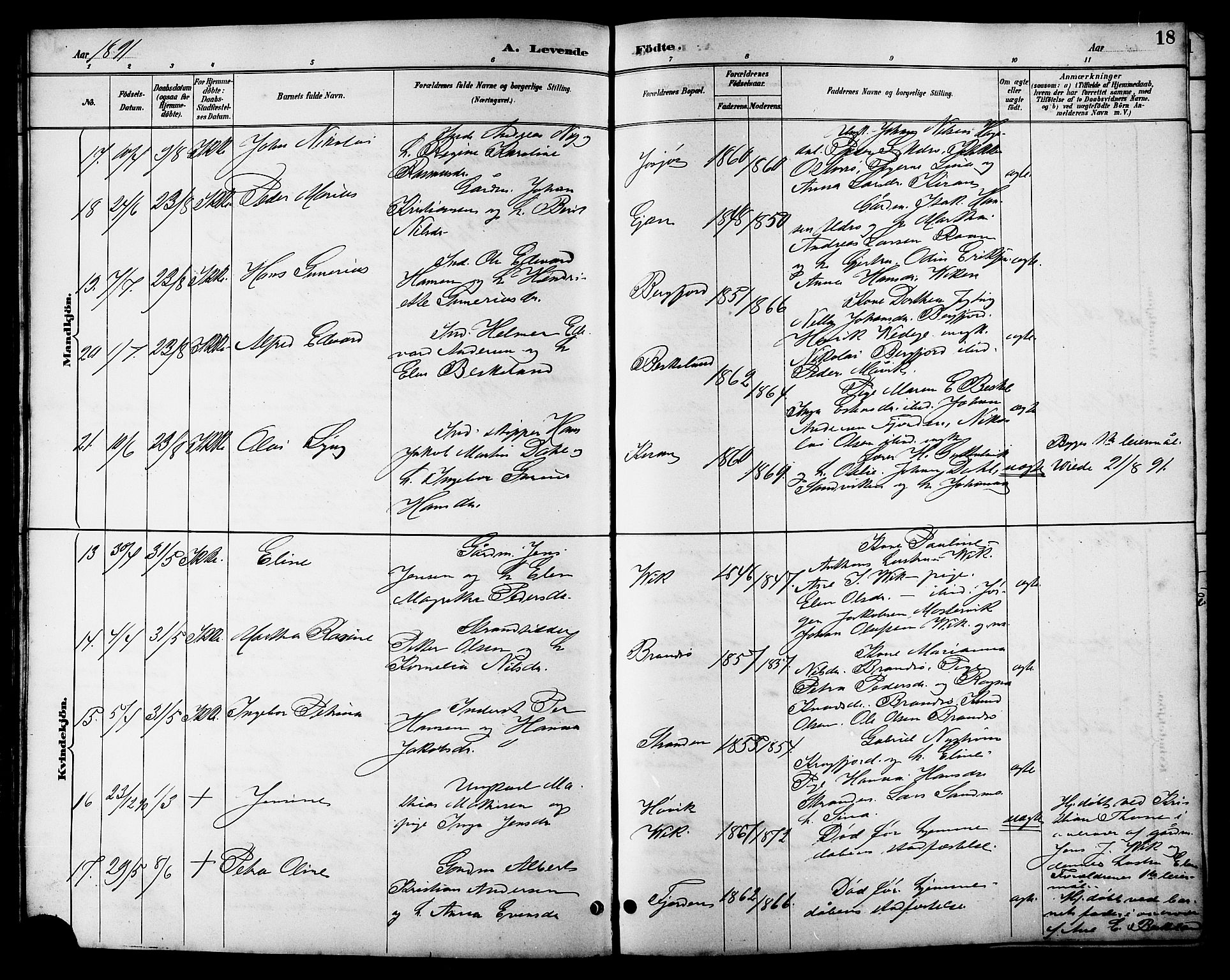 Ministerialprotokoller, klokkerbøker og fødselsregistre - Sør-Trøndelag, AV/SAT-A-1456/657/L0716: Klokkerbok nr. 657C03, 1889-1904, s. 18