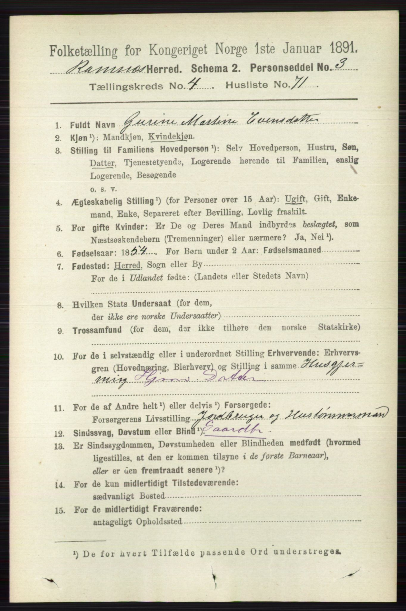 RA, Folketelling 1891 for 0718 Ramnes herred, 1891, s. 2347