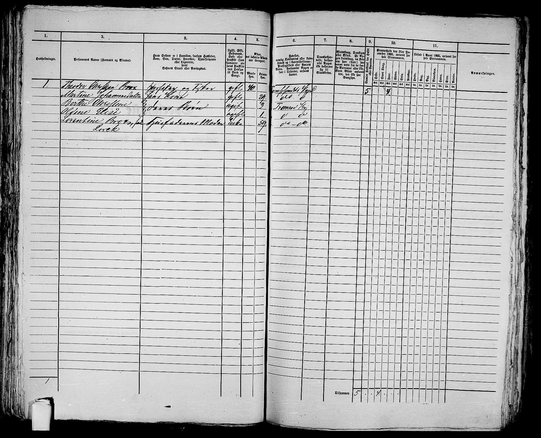 RA, Folketelling 1865 for 1902P Tromsø prestegjeld, 1865, s. 81