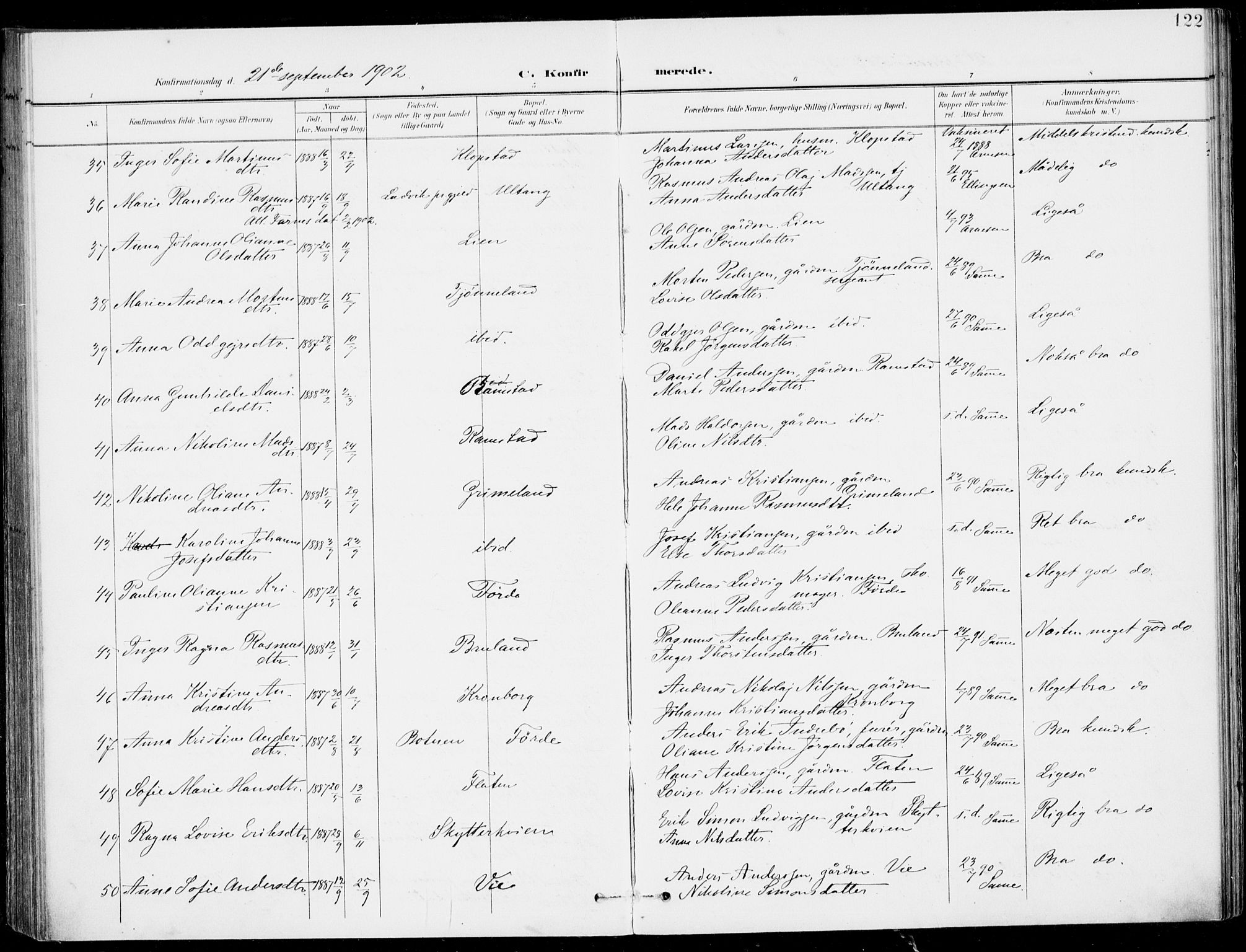 Førde sokneprestembete, AV/SAB-A-79901/H/Haa/Haab/L0002: Ministerialbok nr. B  2, 1899-1920, s. 122