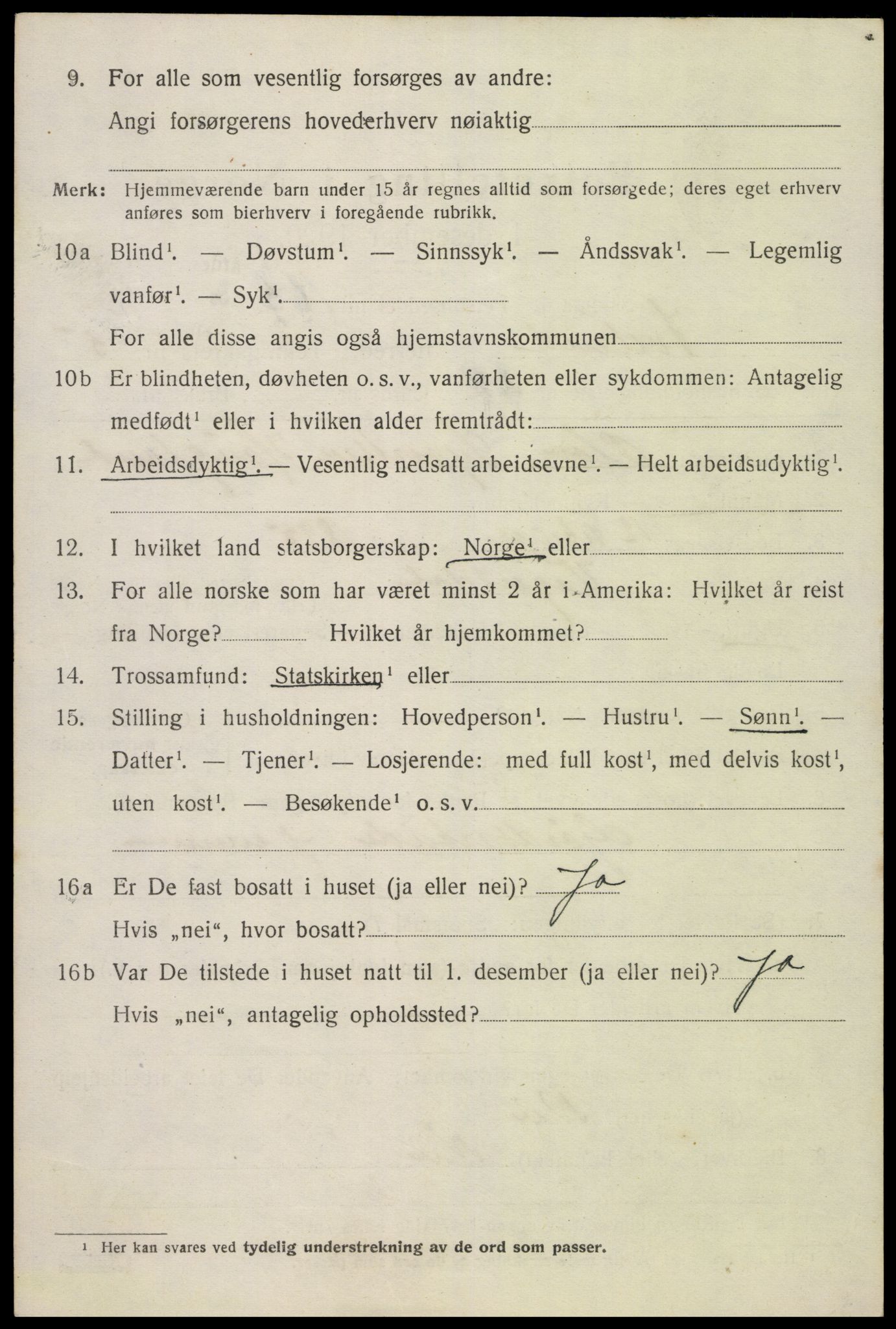 SAK, Folketelling 1920 for 0935 Iveland herred, 1920, s. 1912