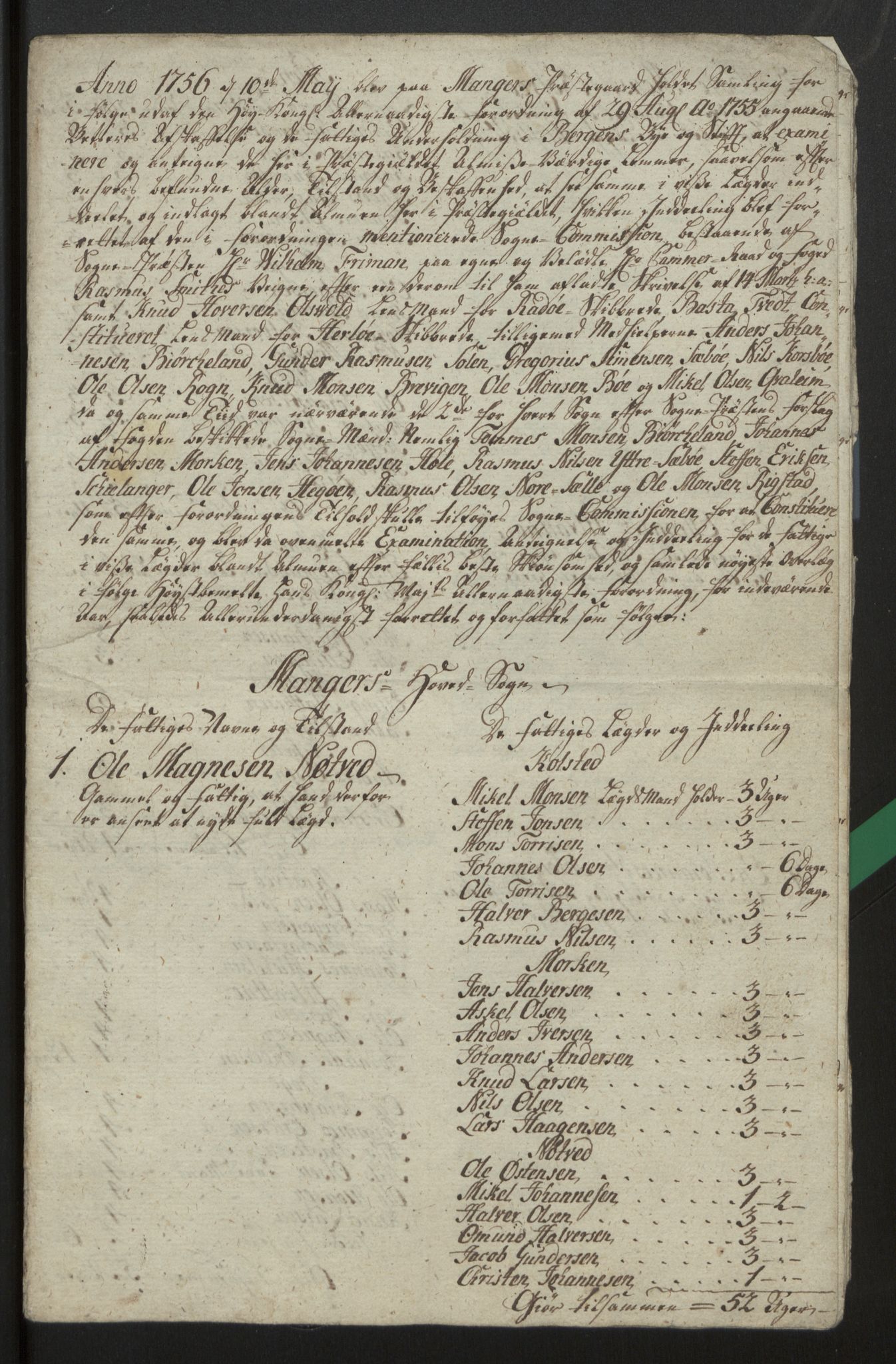 Nordhordland prosti , SAB/A-99915/C, 1756