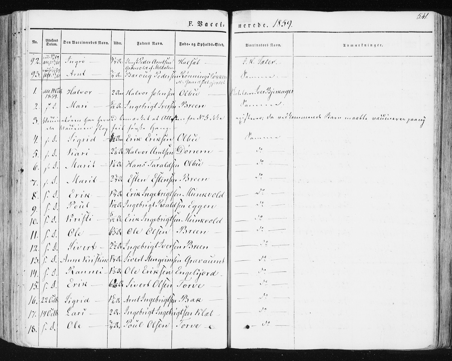 Ministerialprotokoller, klokkerbøker og fødselsregistre - Sør-Trøndelag, AV/SAT-A-1456/678/L0899: Ministerialbok nr. 678A08, 1848-1872, s. 541