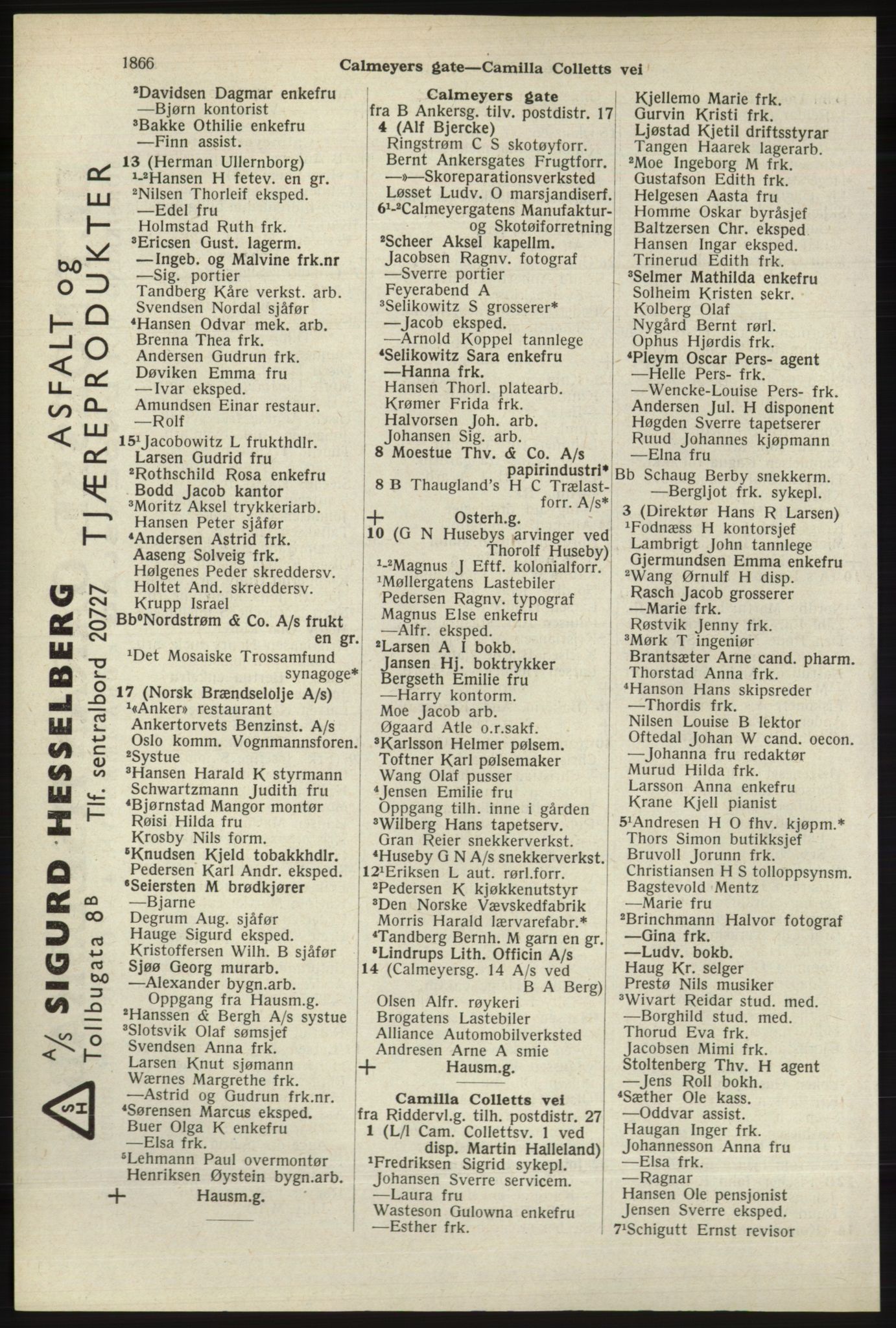Kristiania/Oslo adressebok, PUBL/-, 1940, s. 1814