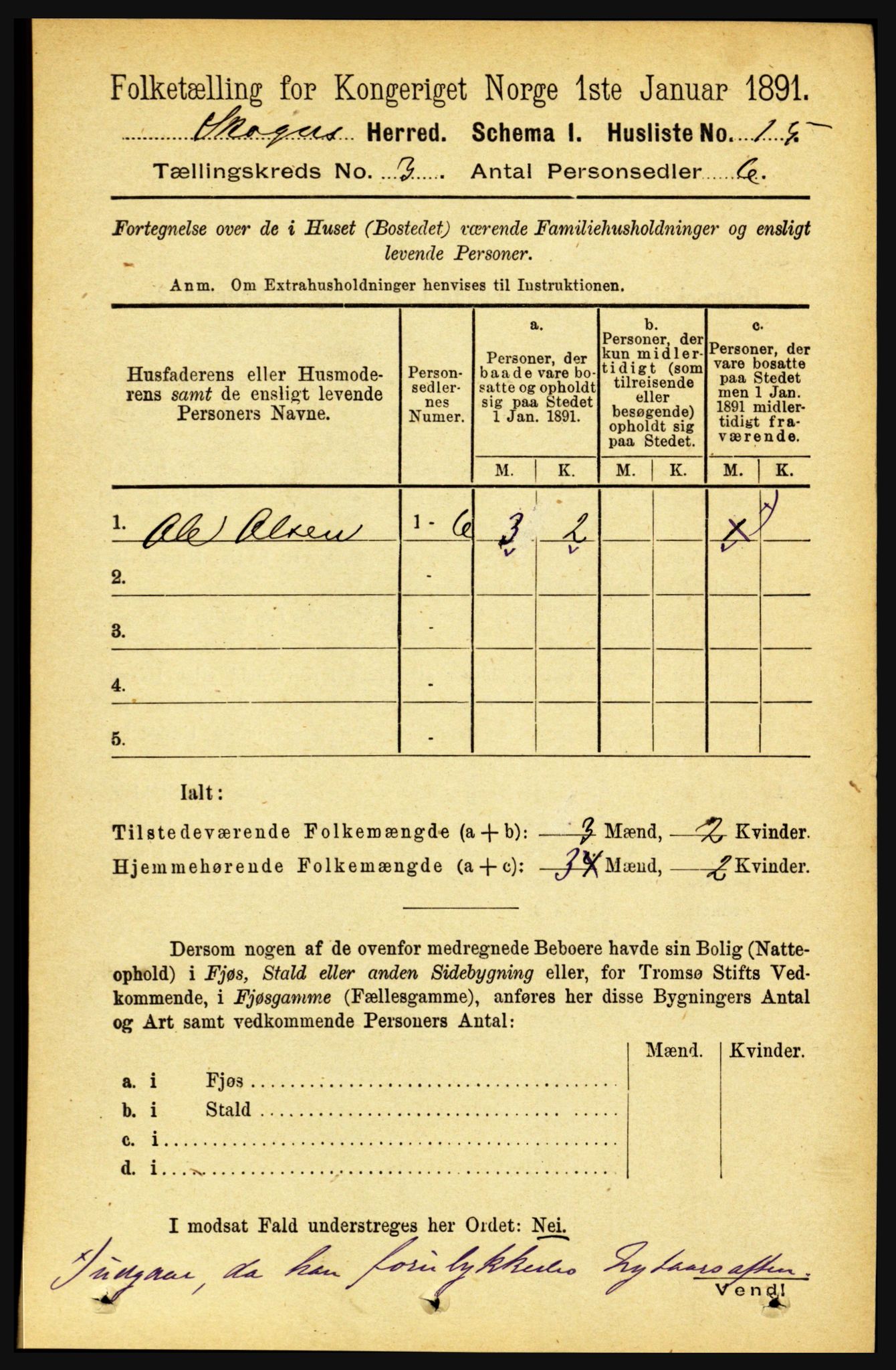 RA, Folketelling 1891 for 1719 Skogn herred, 1891, s. 1551