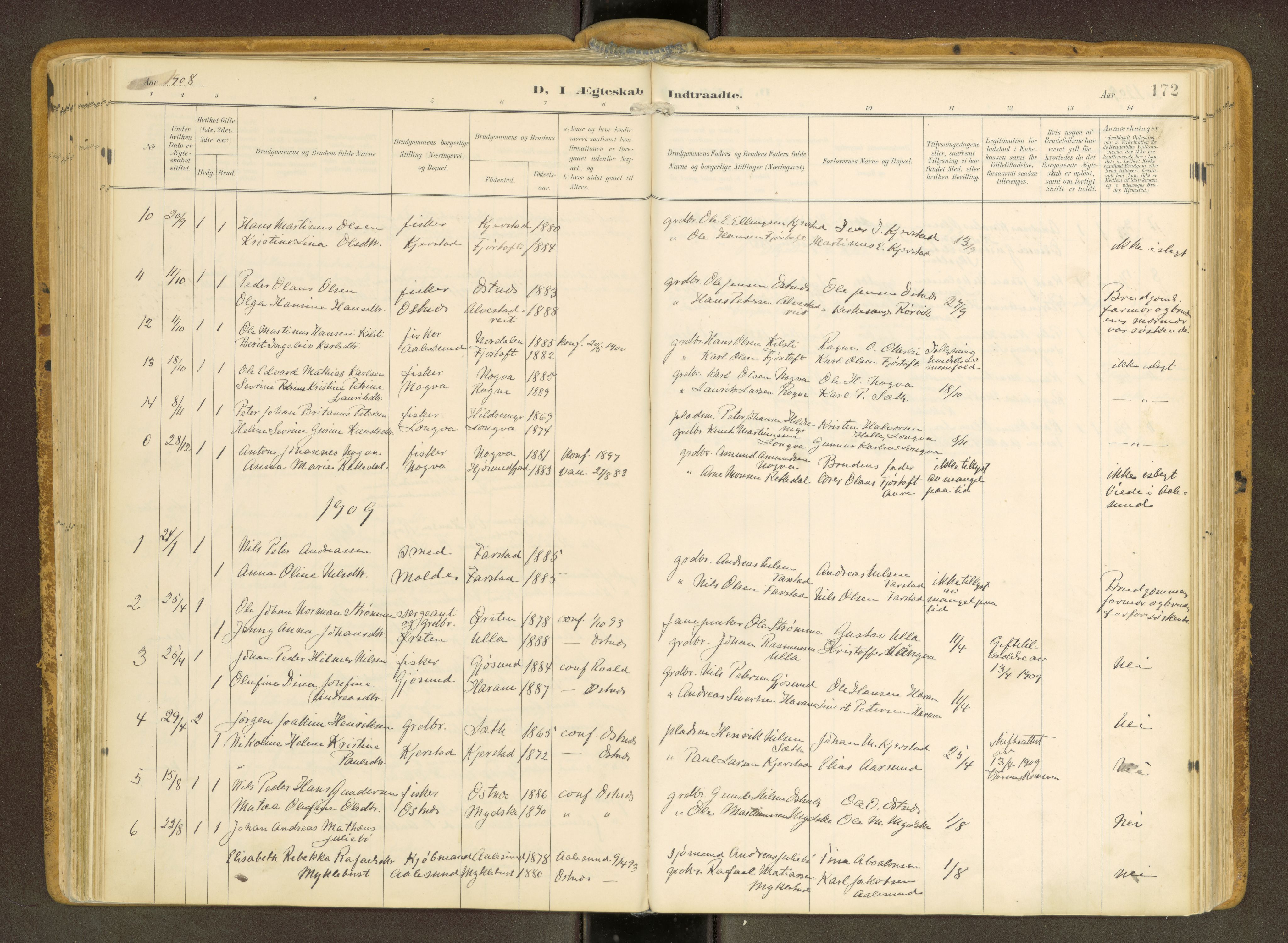 Ministerialprotokoller, klokkerbøker og fødselsregistre - Møre og Romsdal, AV/SAT-A-1454/536/L0517: Ministerialbok nr. 536A--, 1897-1917, s. 172