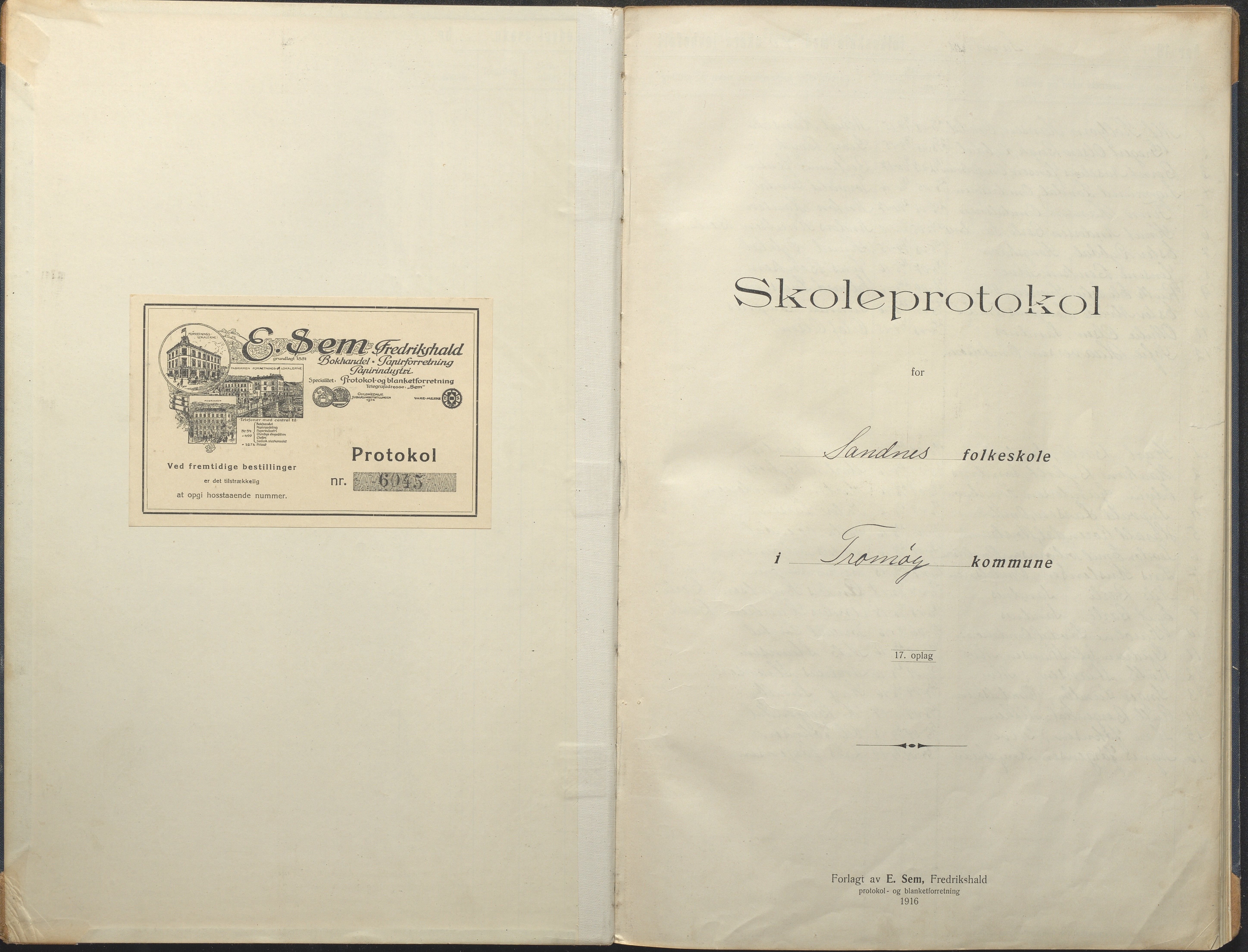 Tromøy kommune frem til 1971, AAKS/KA0921-PK/04/L0081: Sandnes - Karakterprotokoll, 1918-1934